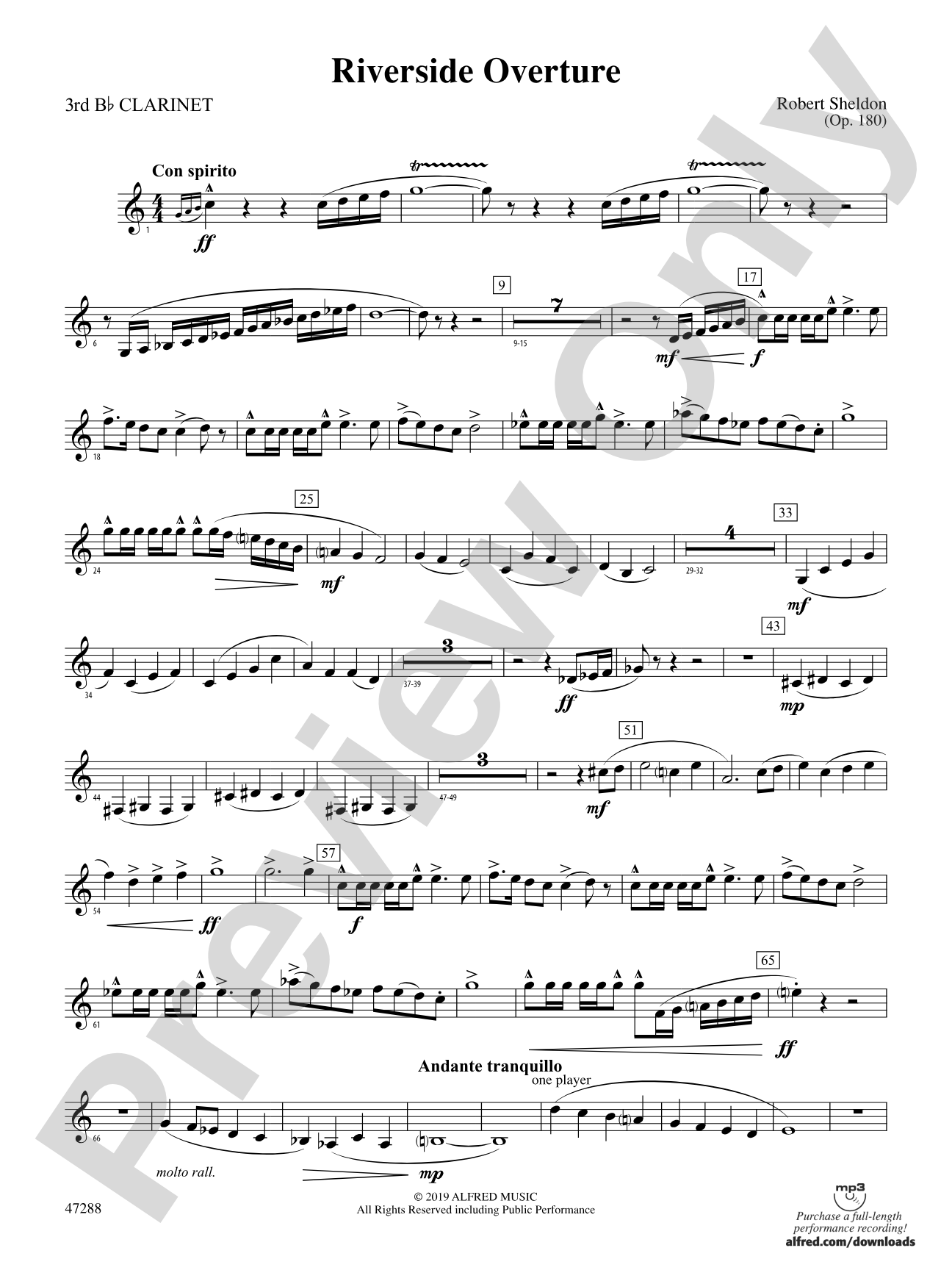 Riverside Overture: 3rd B-flat Clarinet