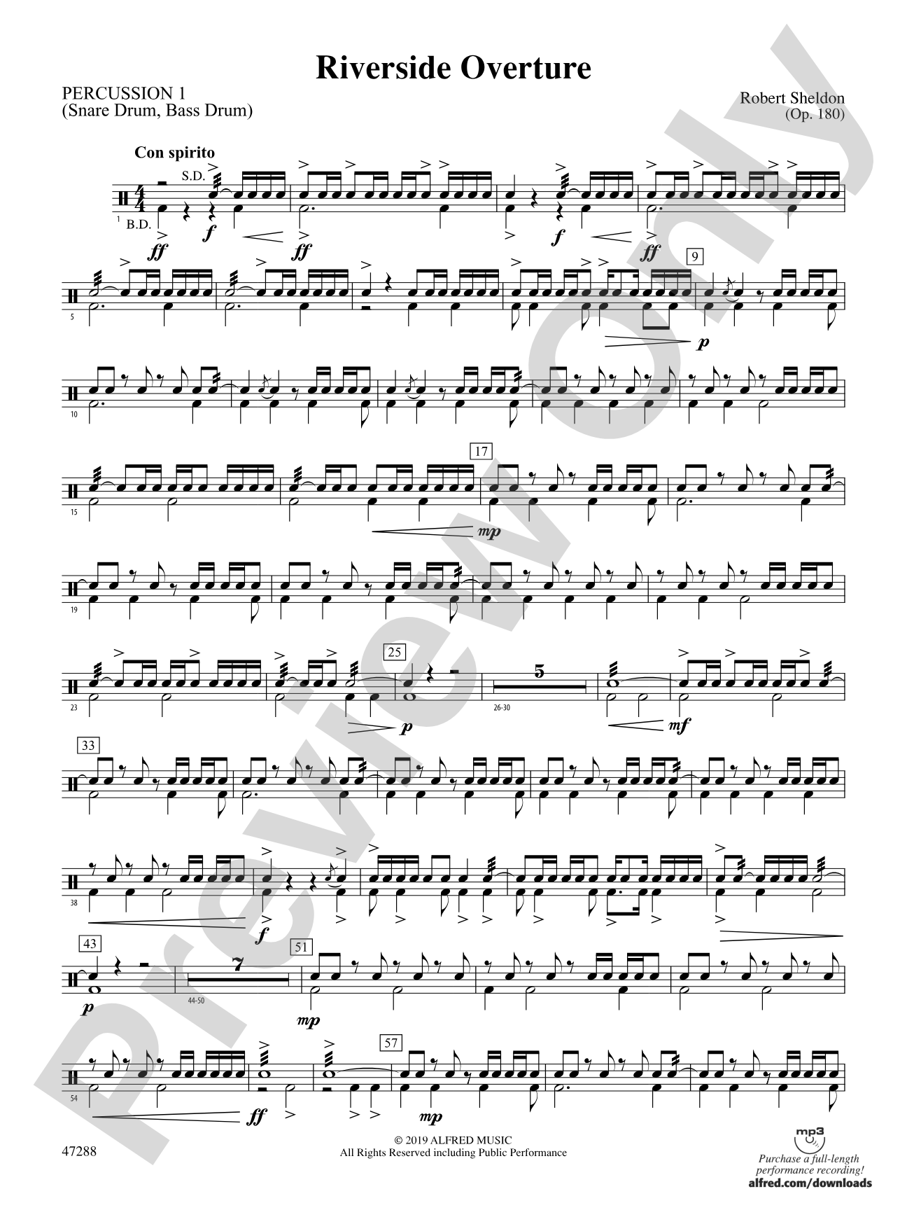 Riverside Overture: 1st Percussion