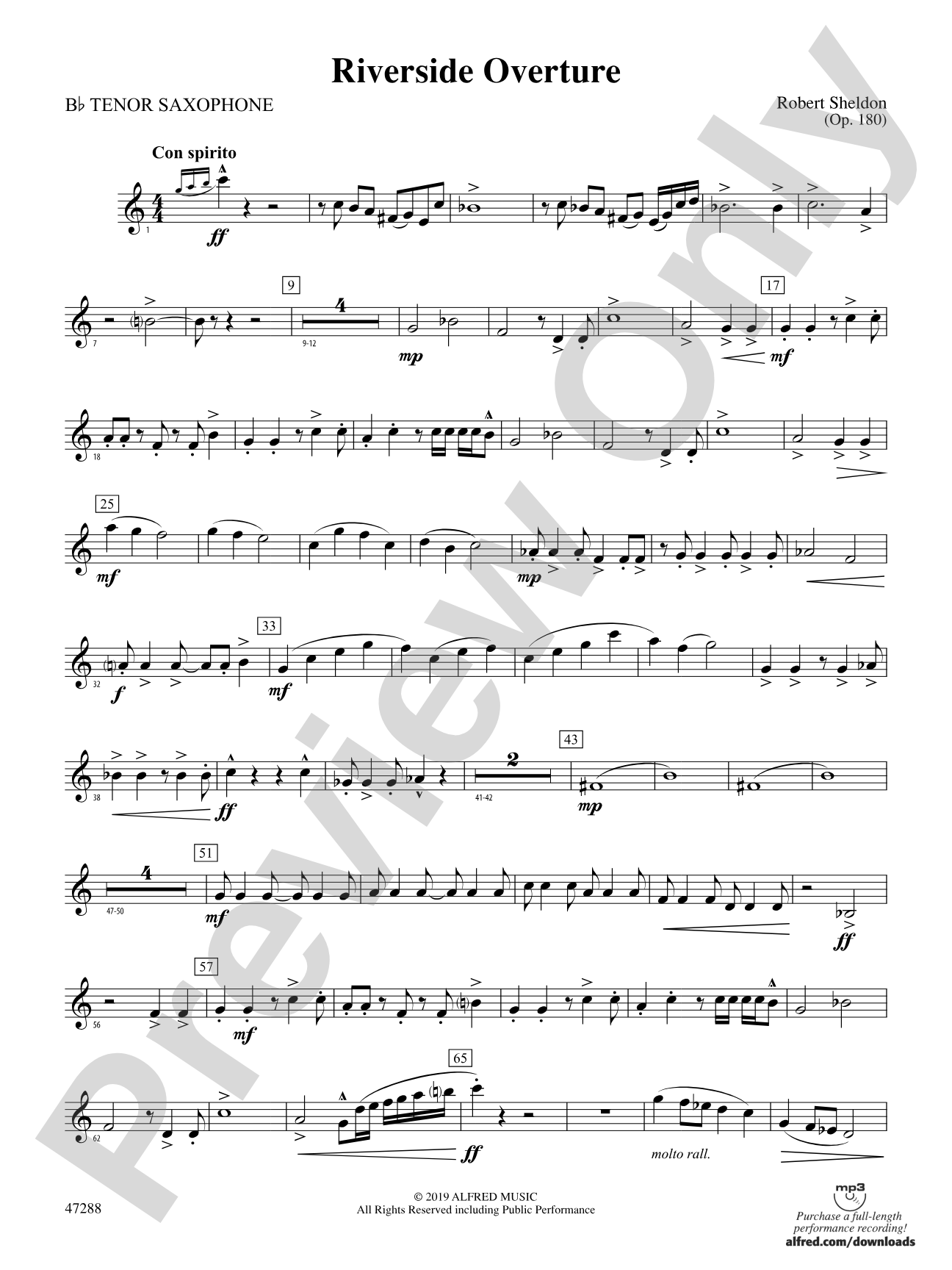 Riverside Overture: B-flat Tenor Saxophone