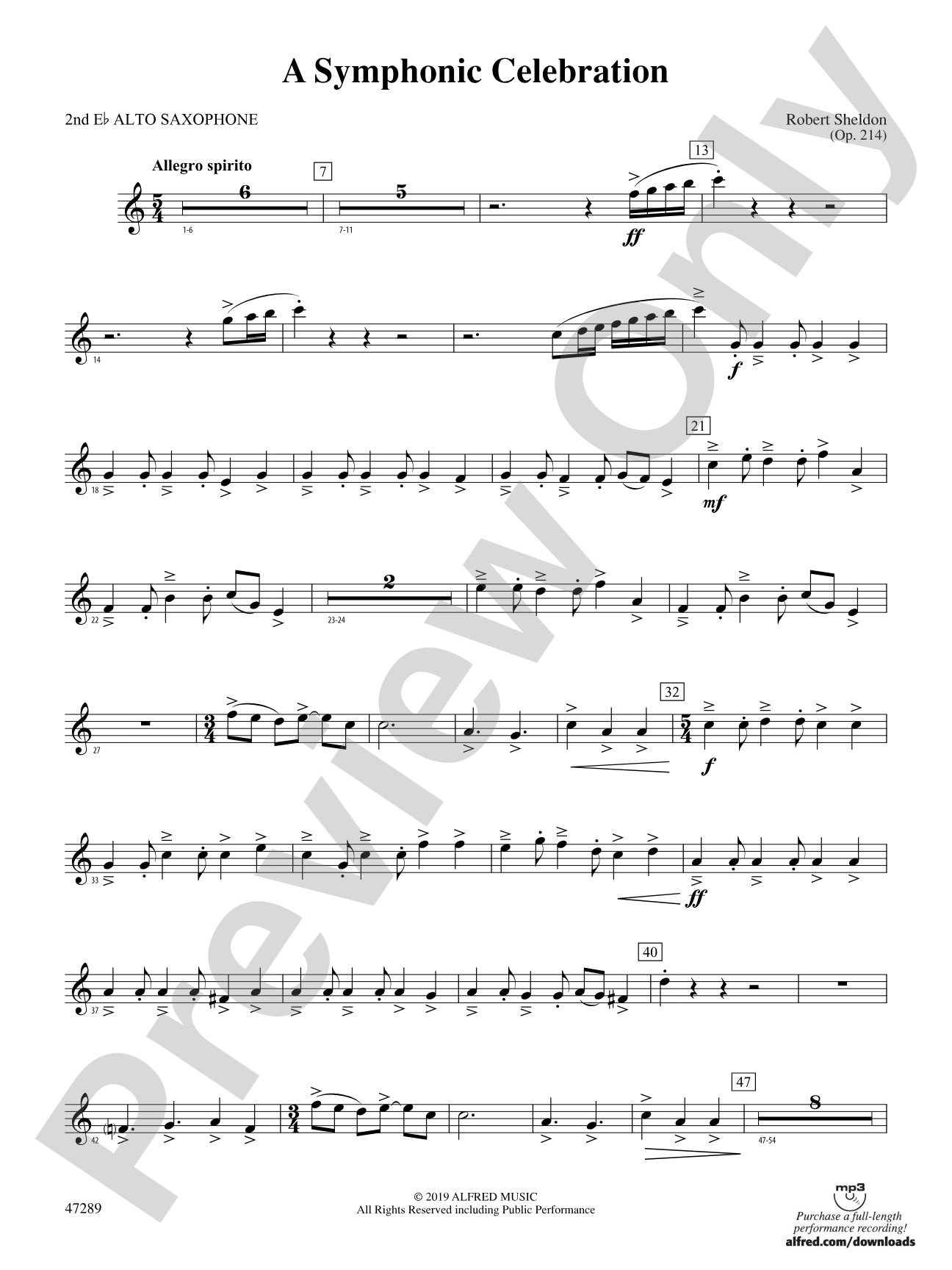 A Symphonic Celebration: 2nd E-flat Alto Saxophone