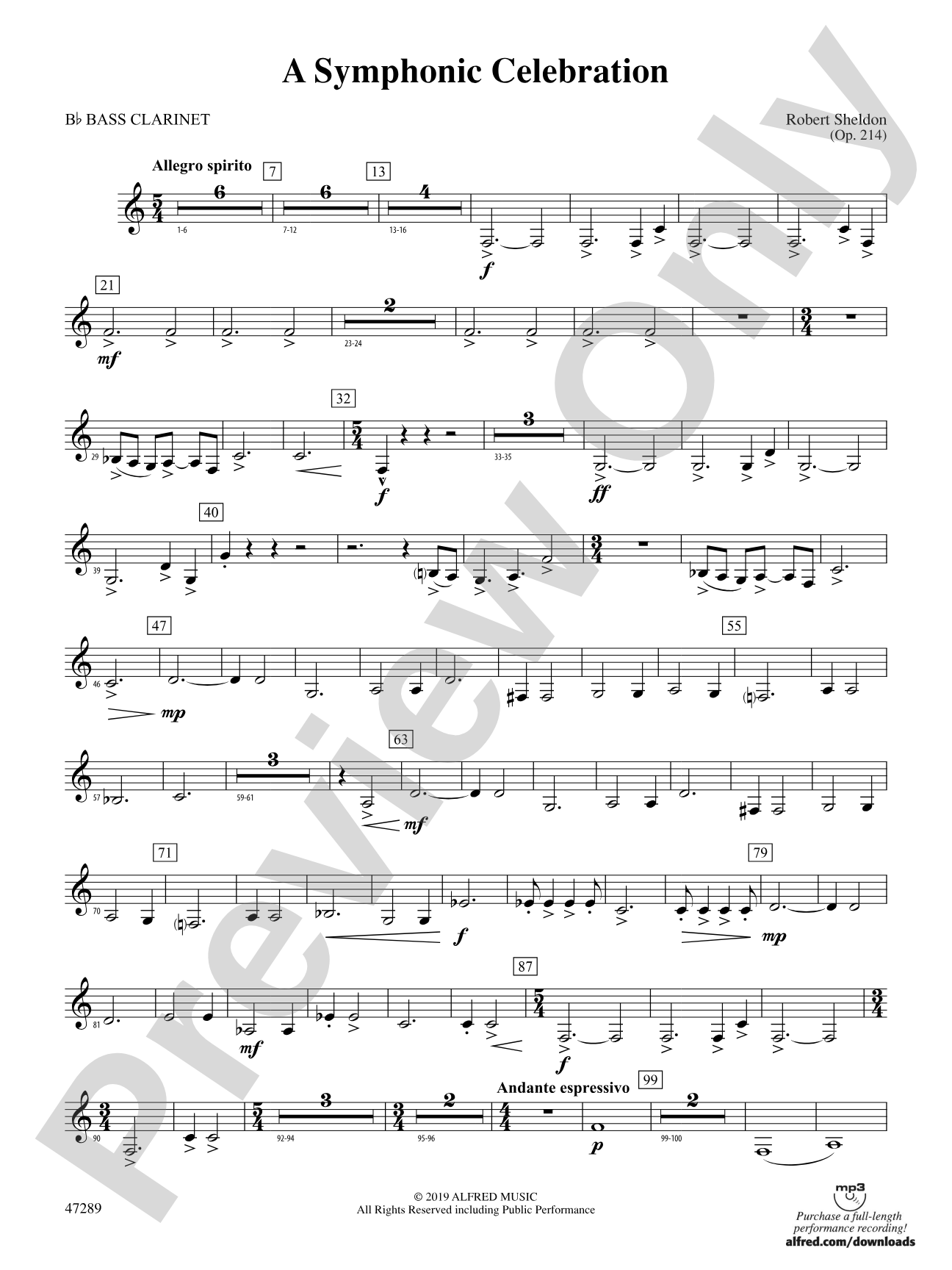 A Symphonic Celebration: B-flat Bass Clarinet