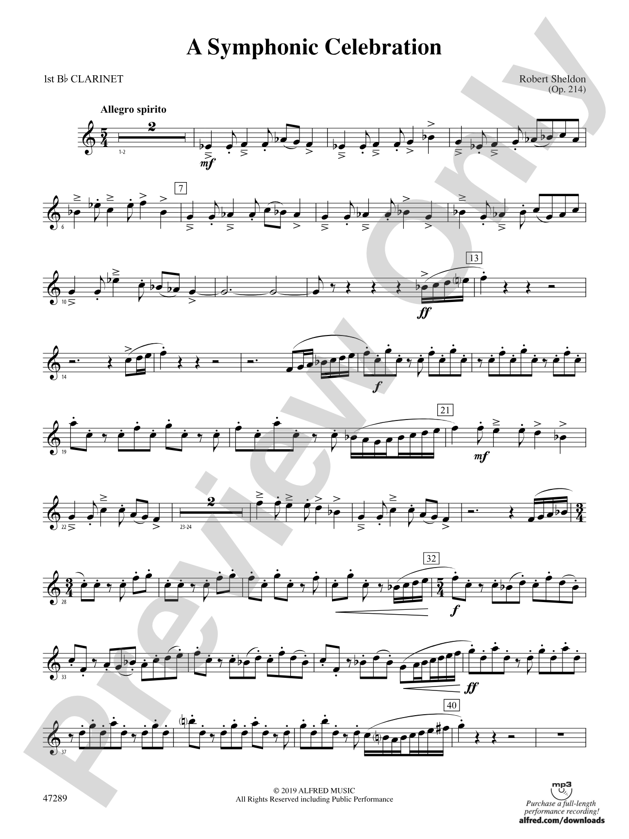 A Symphonic Celebration: 1st B-flat Clarinet