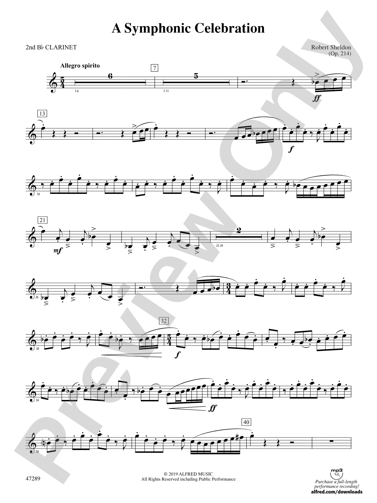 A Symphonic Celebration: 2nd B-flat Clarinet