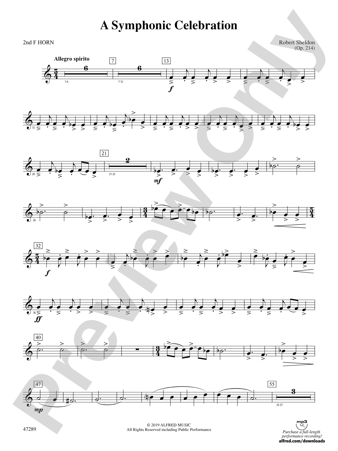 A Symphonic Celebration: 2nd F Horn