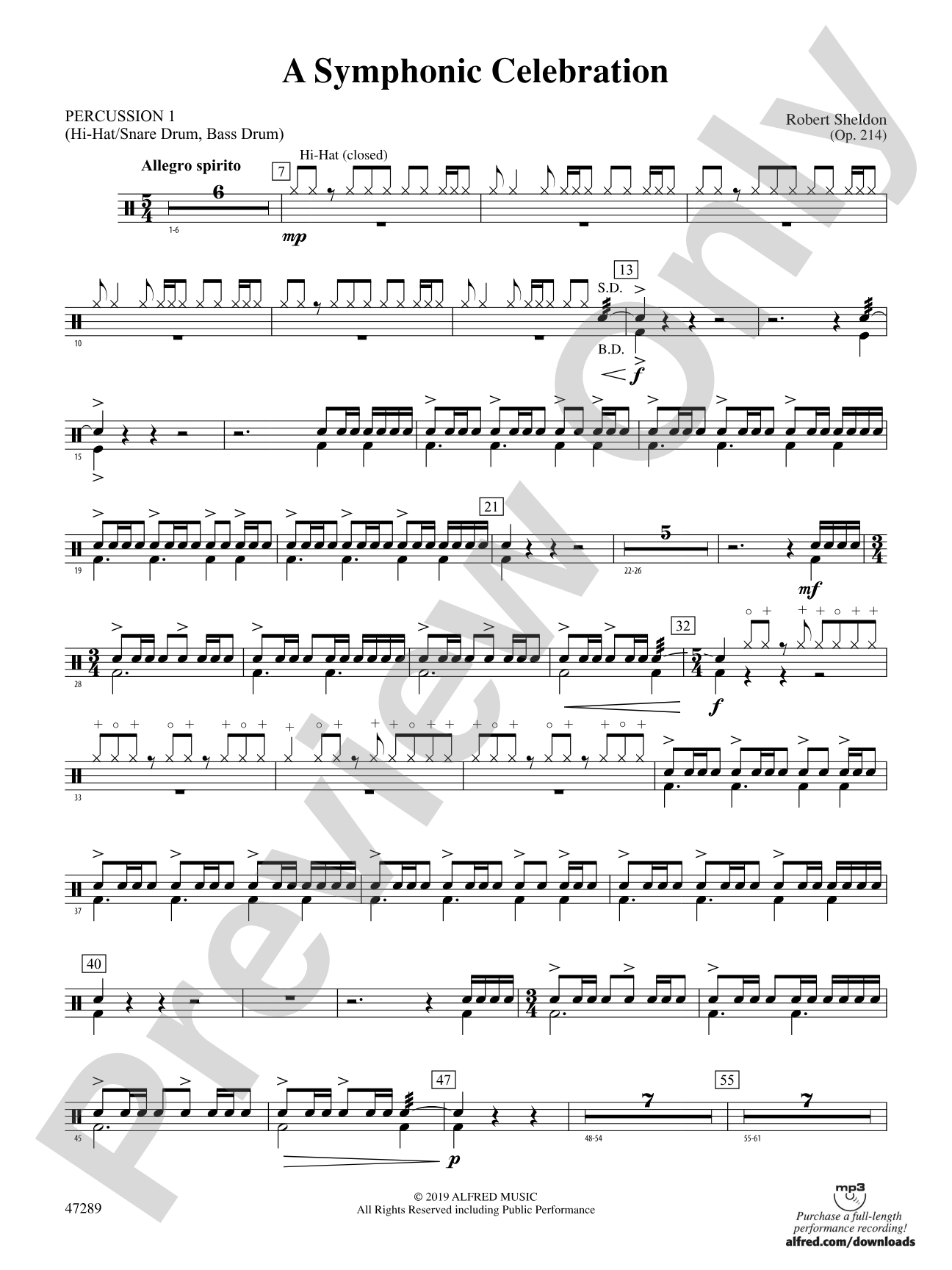 A Symphonic Celebration: 1st Percussion