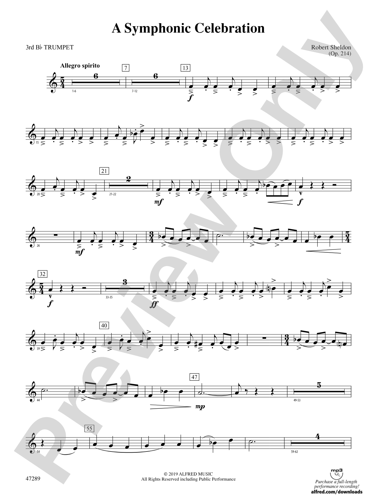 A Symphonic Celebration: 3rd B-flat Trumpet