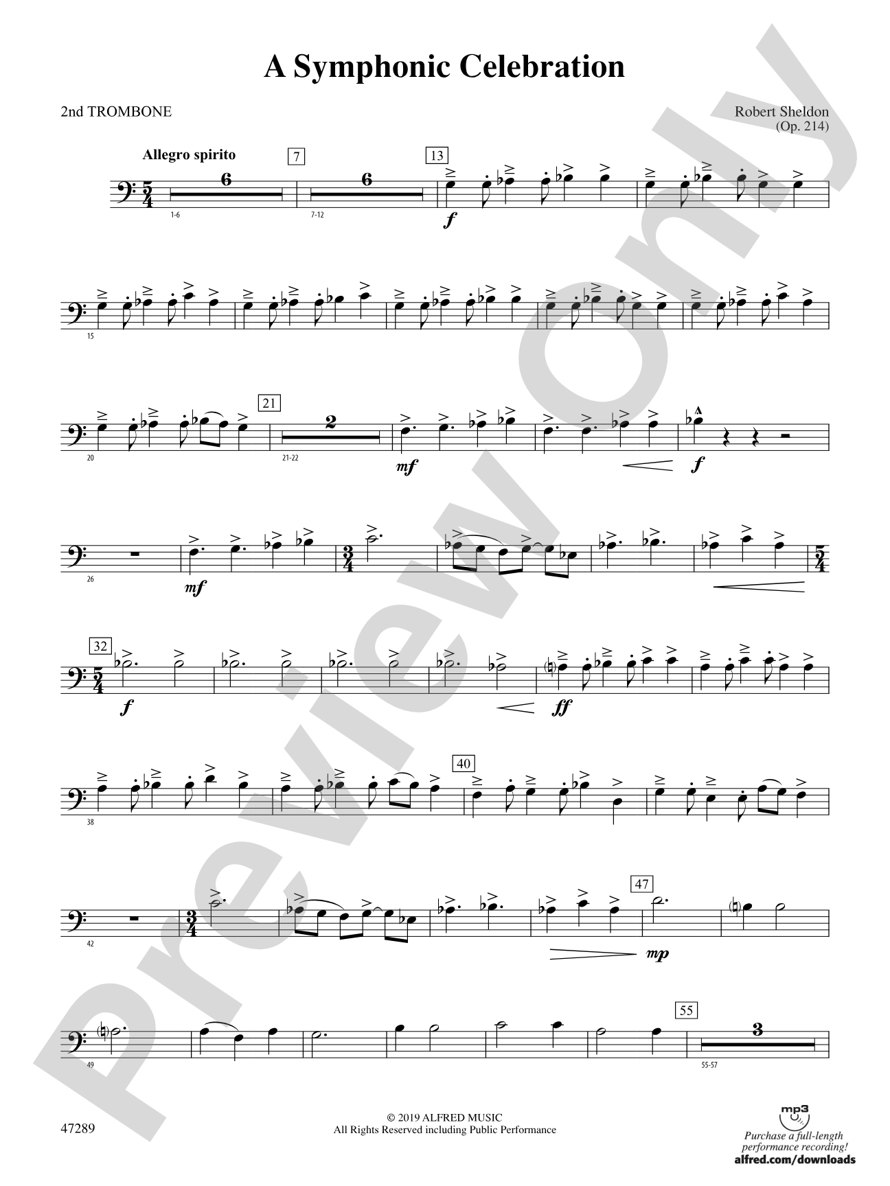 A Symphonic Celebration: 2nd Trombone