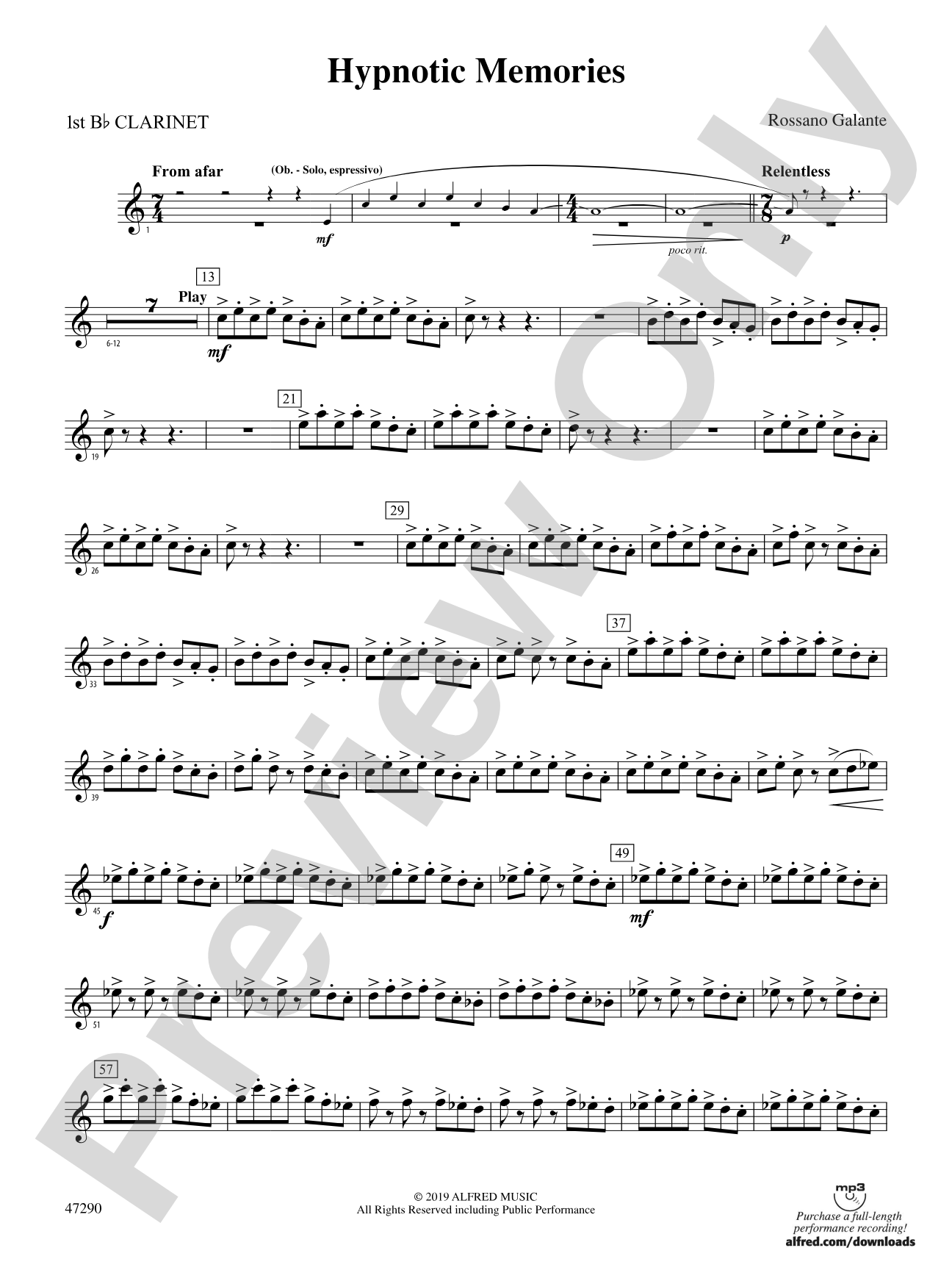 Hypnotic Memories: 1st B-flat Clarinet