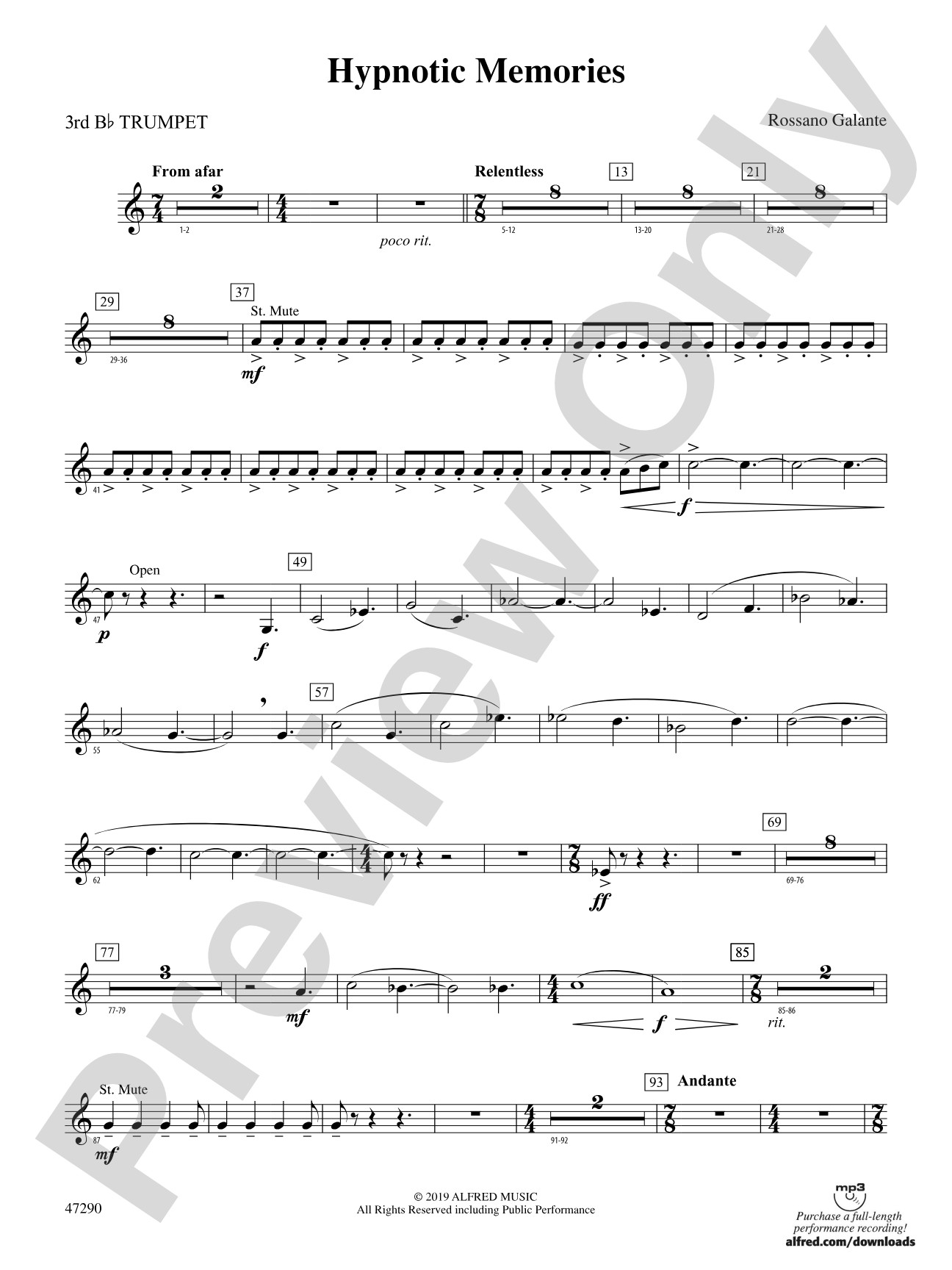 Hypnotic Memories: 3rd B-flat Trumpet