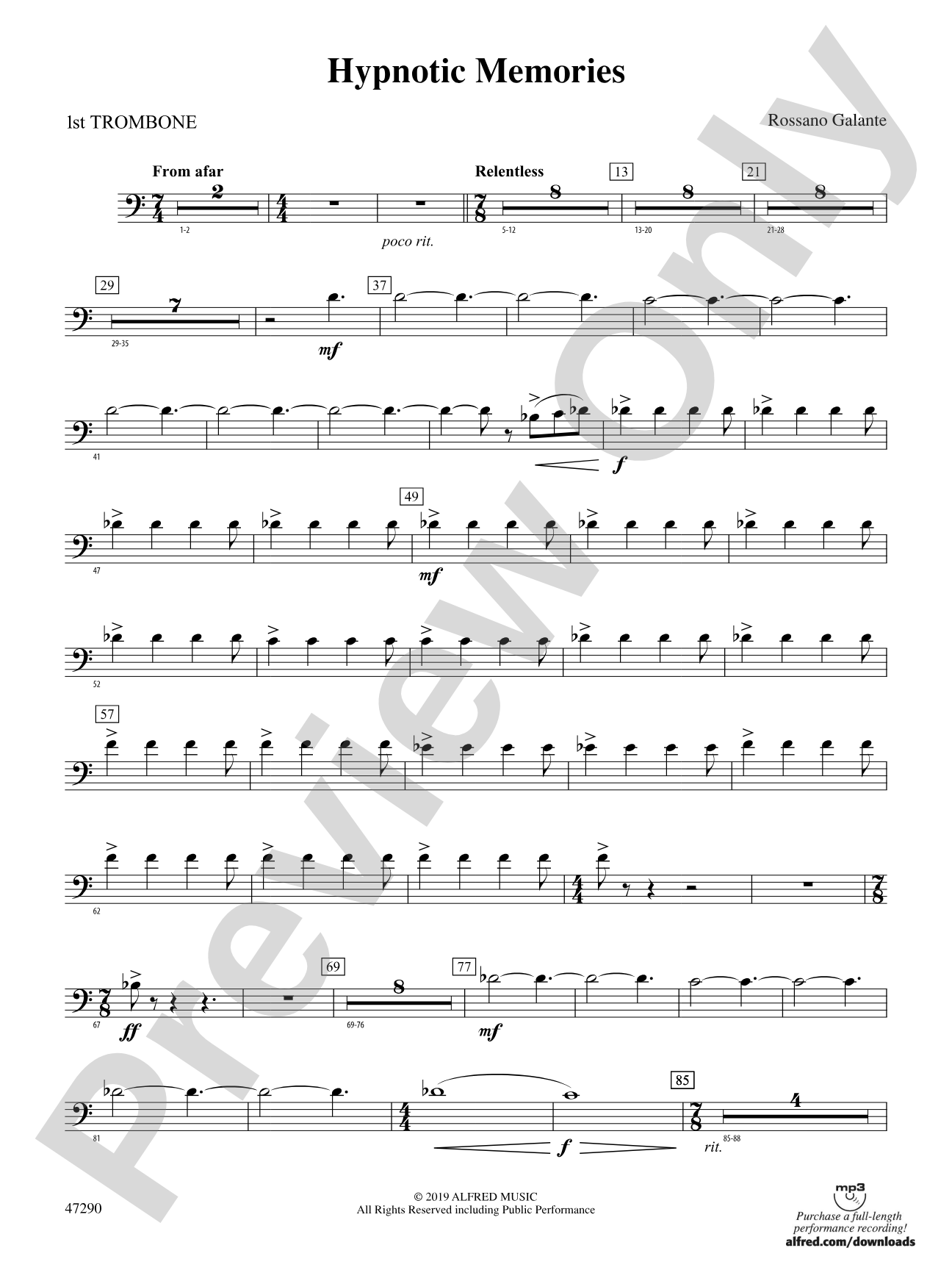 Hypnotic Memories: 1st Trombone