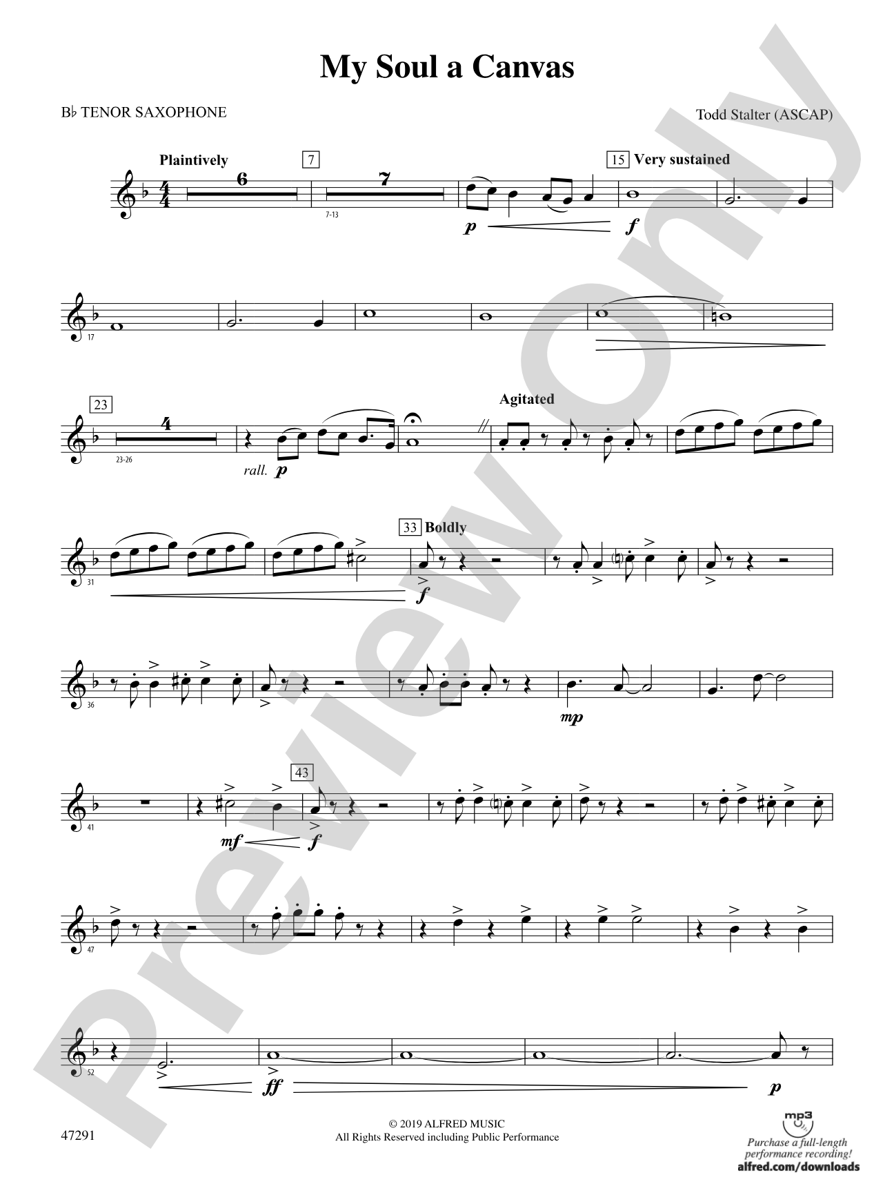 My Soul a Canvas: B-flat Tenor Saxophone