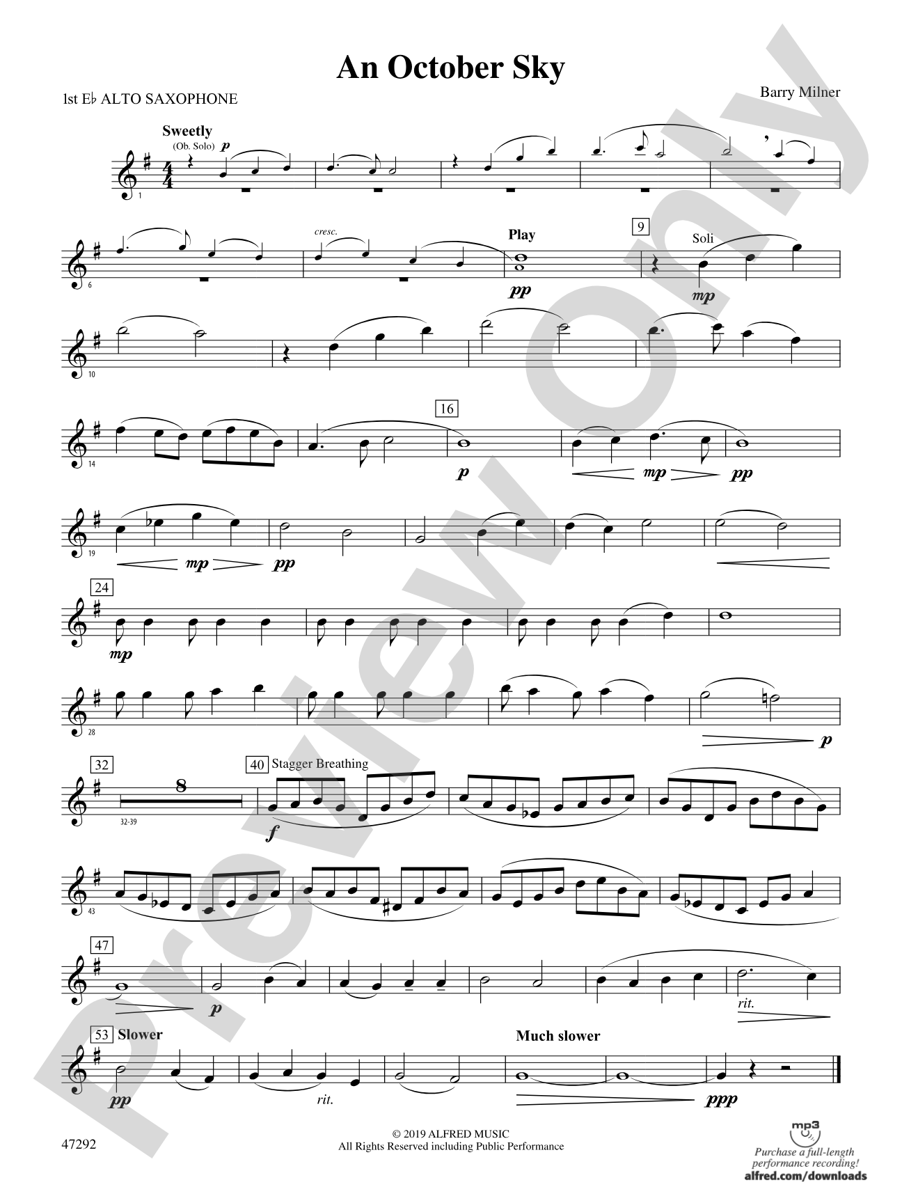 An October Sky: E-flat Alto Saxophone