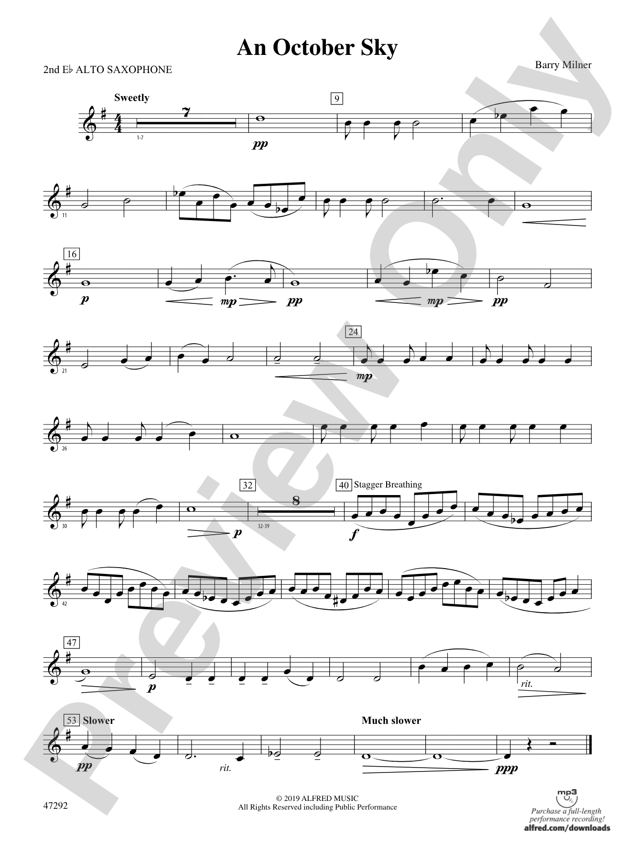 An October Sky: 2nd E-flat Alto Saxophone