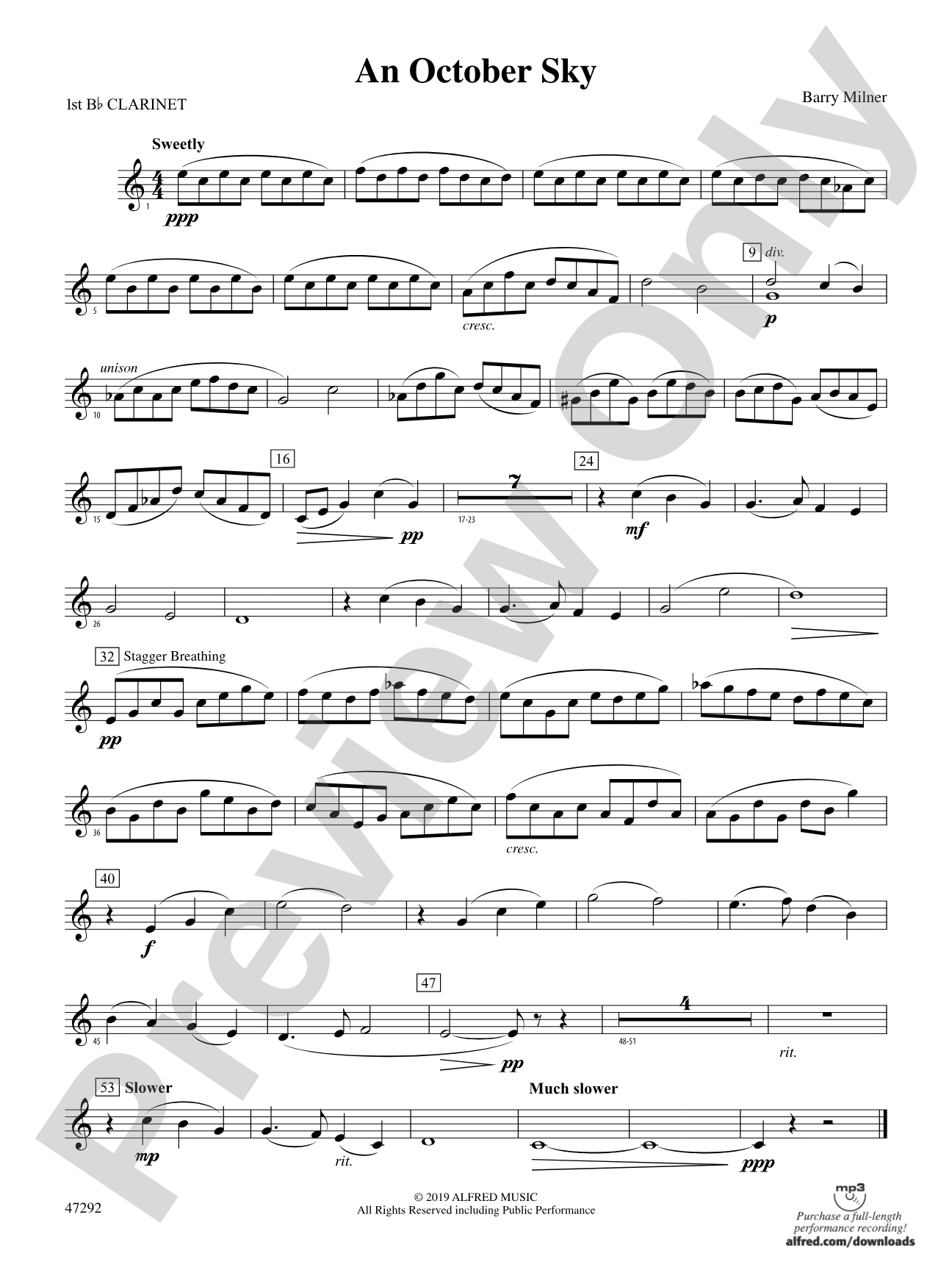 An October Sky: 1st B-flat Clarinet