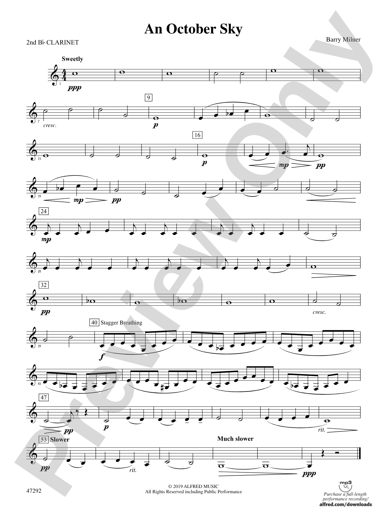 An October Sky: 2nd B-flat Clarinet