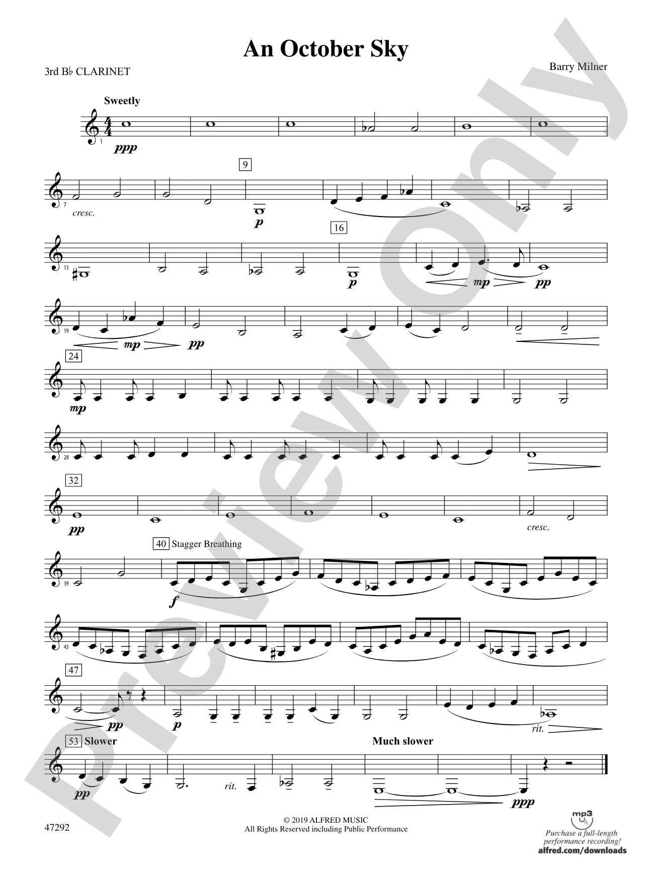 An October Sky: 3rd B-flat Clarinet
