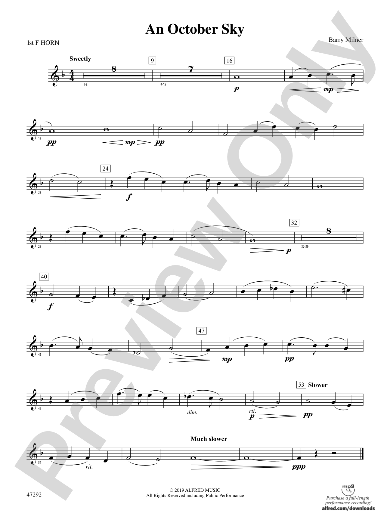 An October Sky: 1st F Horn