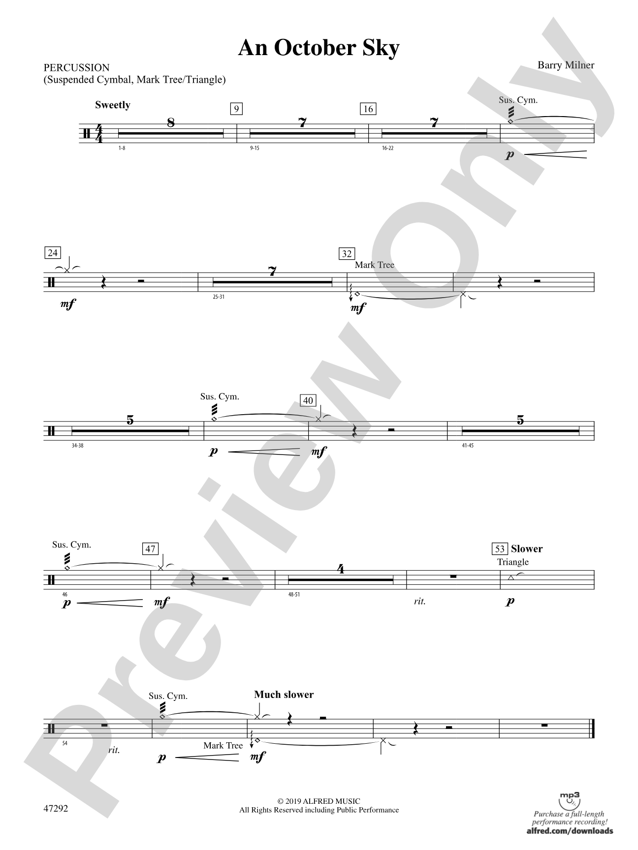 An October Sky: 1st Percussion