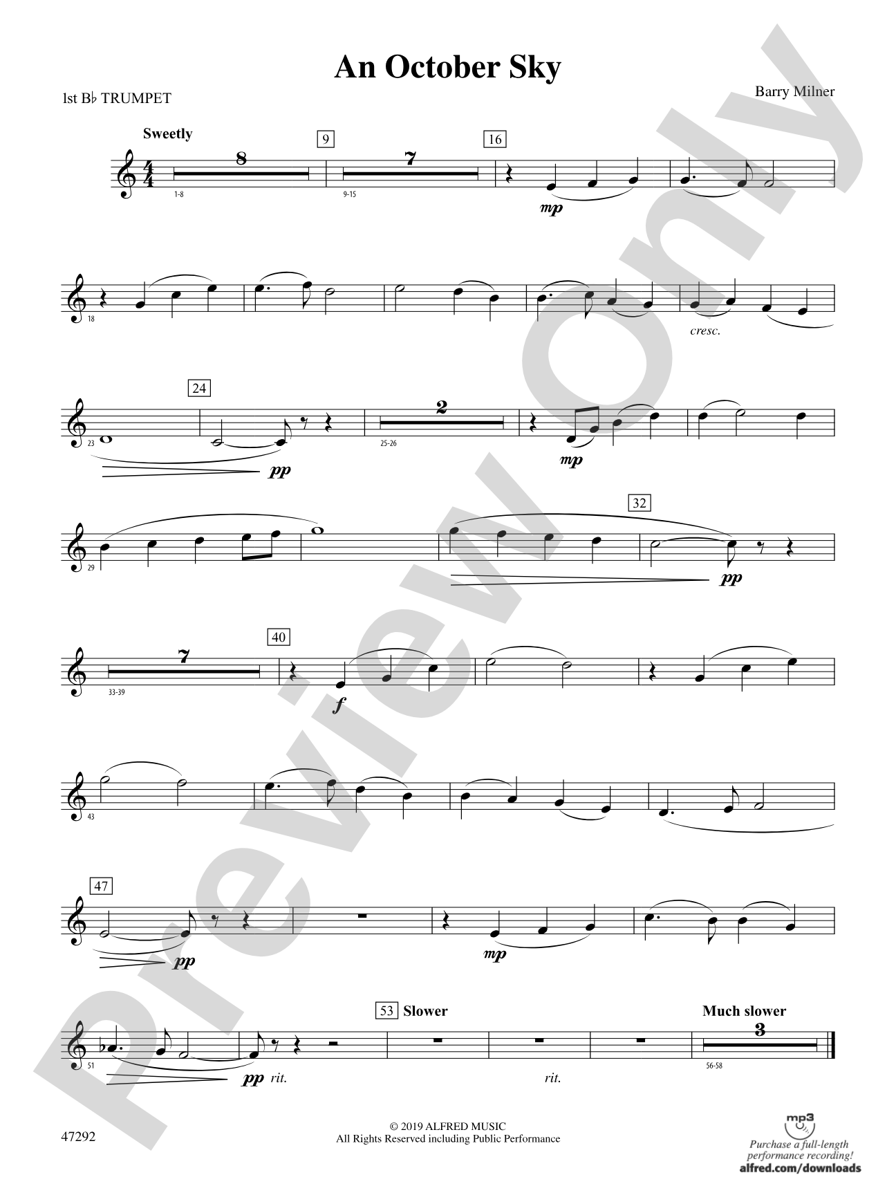 An October Sky: 1st B-flat Trumpet