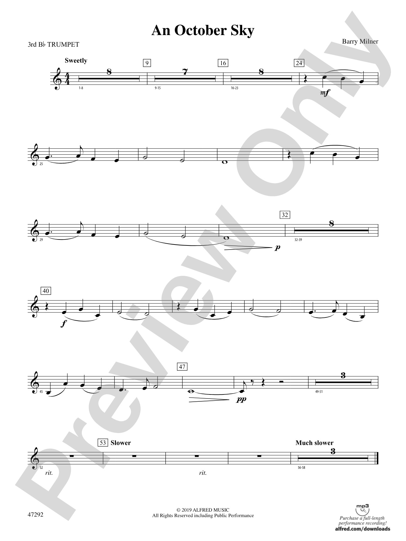 An October Sky: 3rd B-flat Trumpet