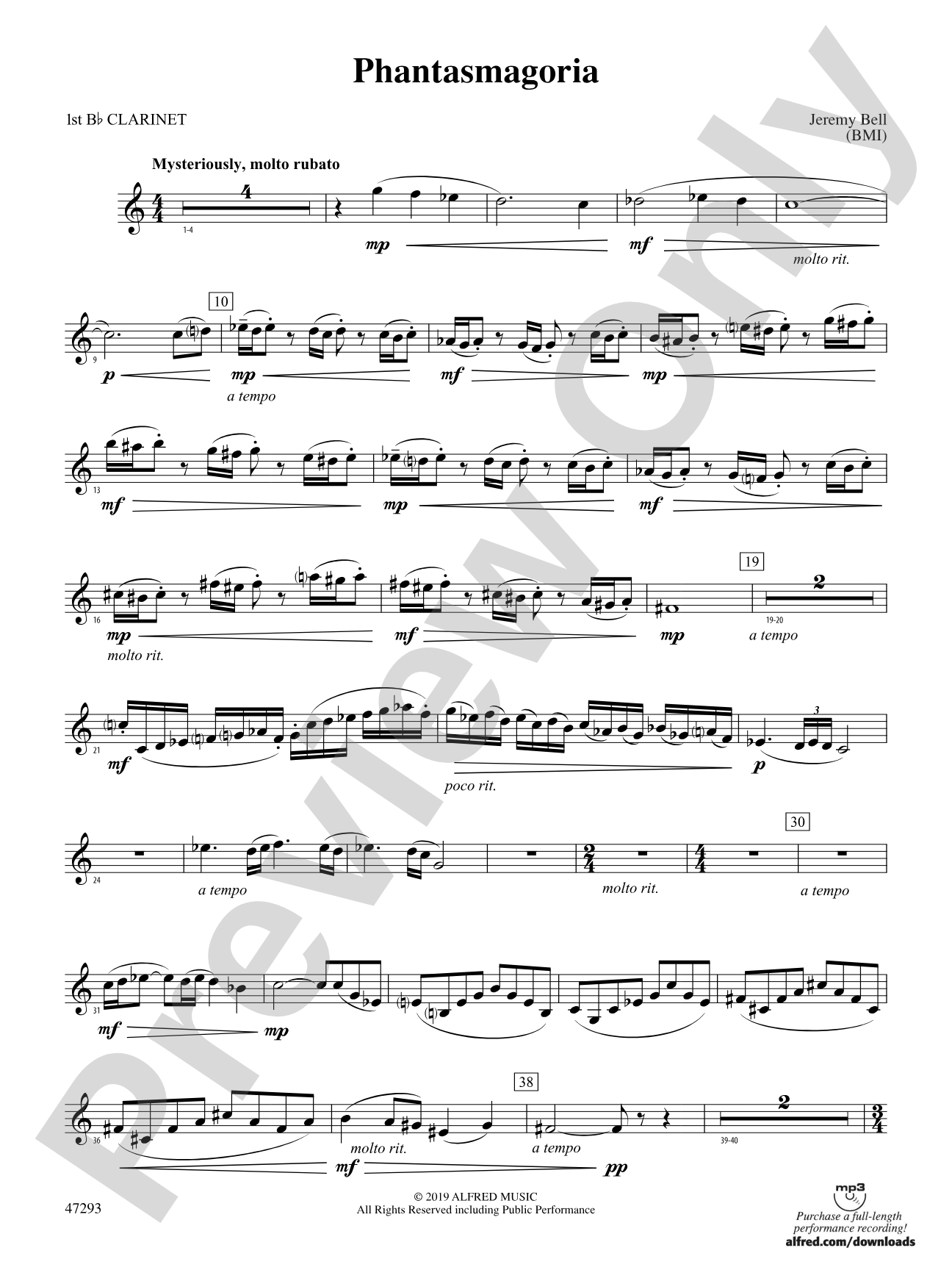 Phantasmagoria: 1st B-flat Clarinet