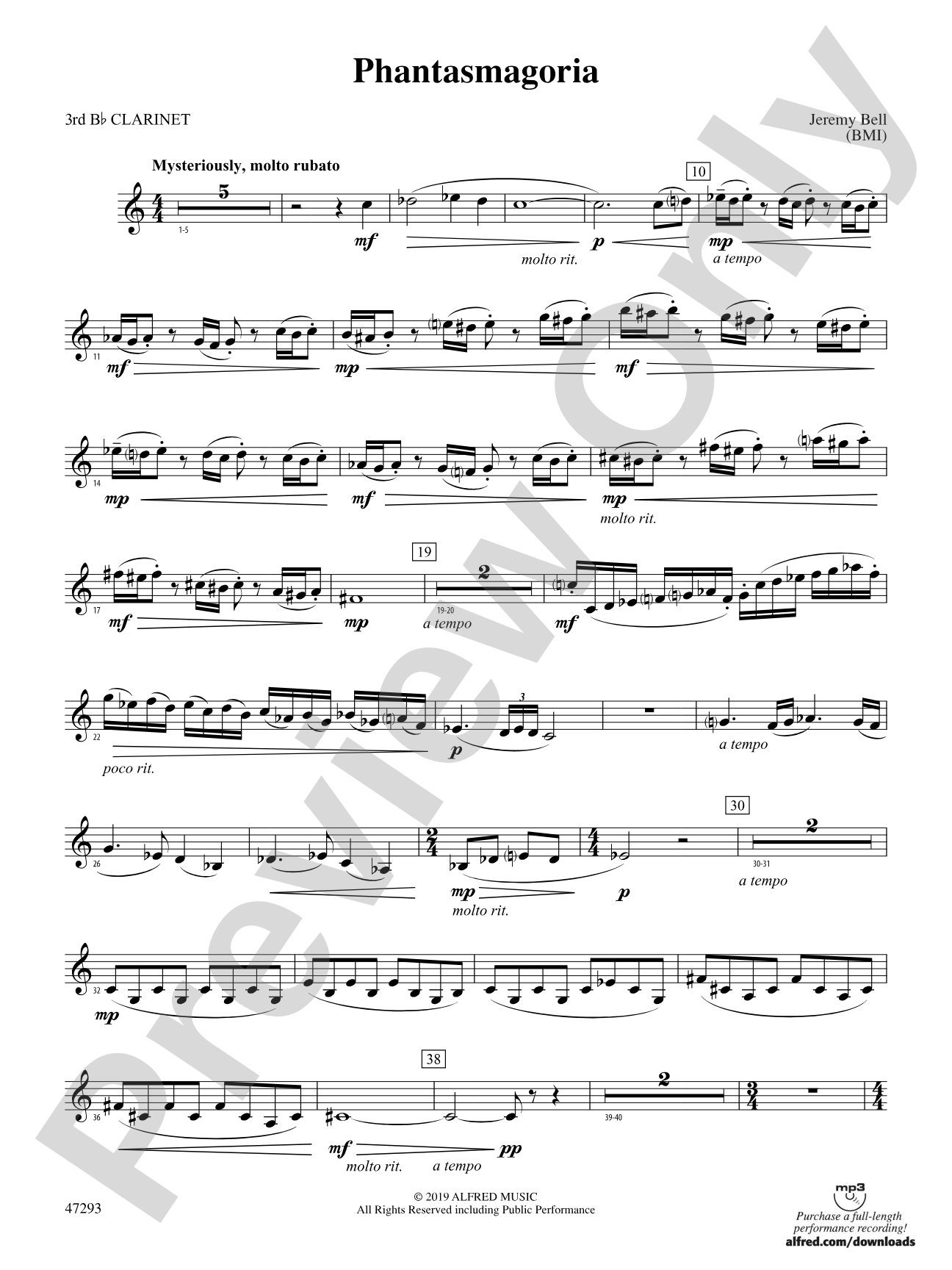 Phantasmagoria: 3rd B-flat Clarinet