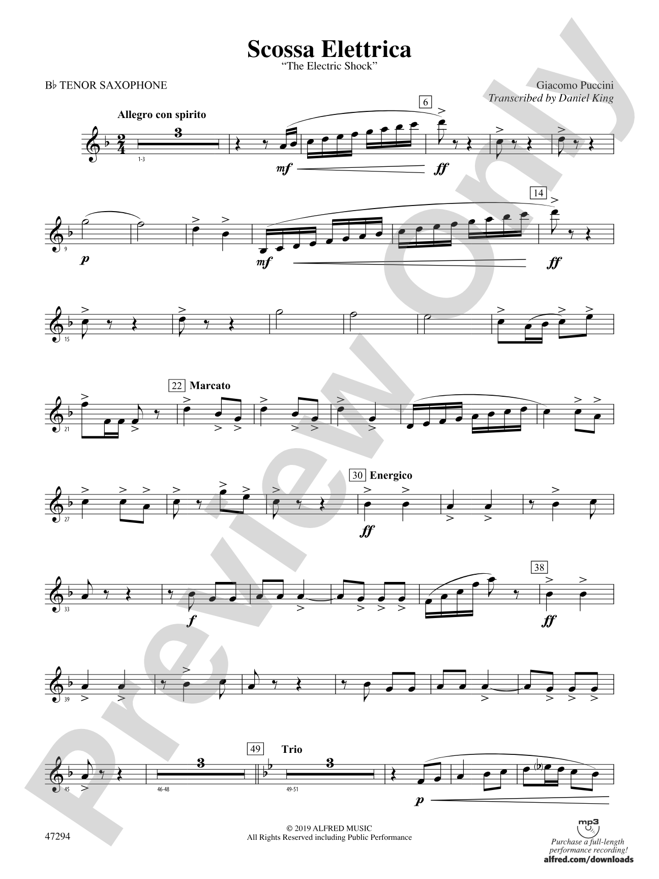 Scossa Elettrica: B-flat Tenor Saxophone