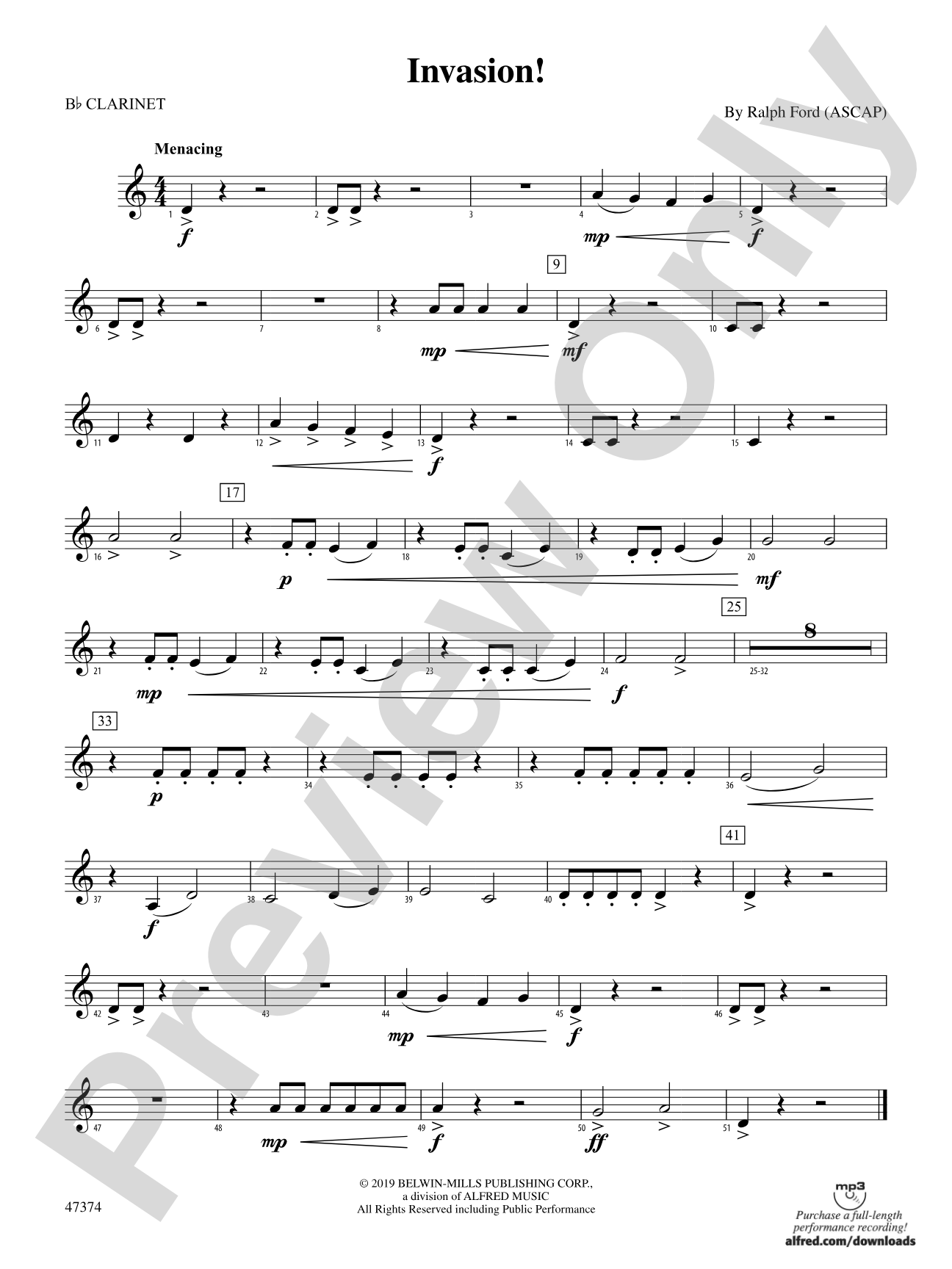 Invasion!: 1st B-flat Clarinet