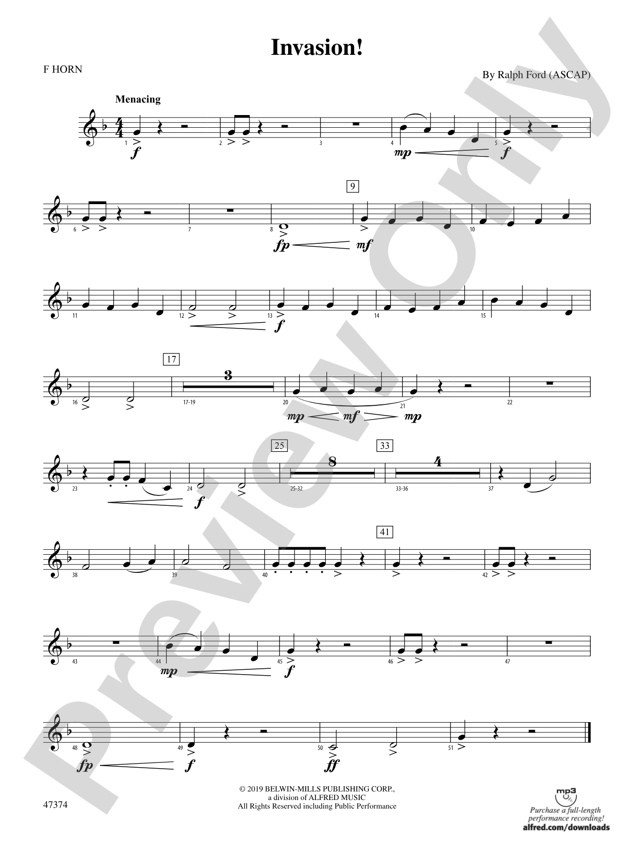 Invasion!: 1st F Horn