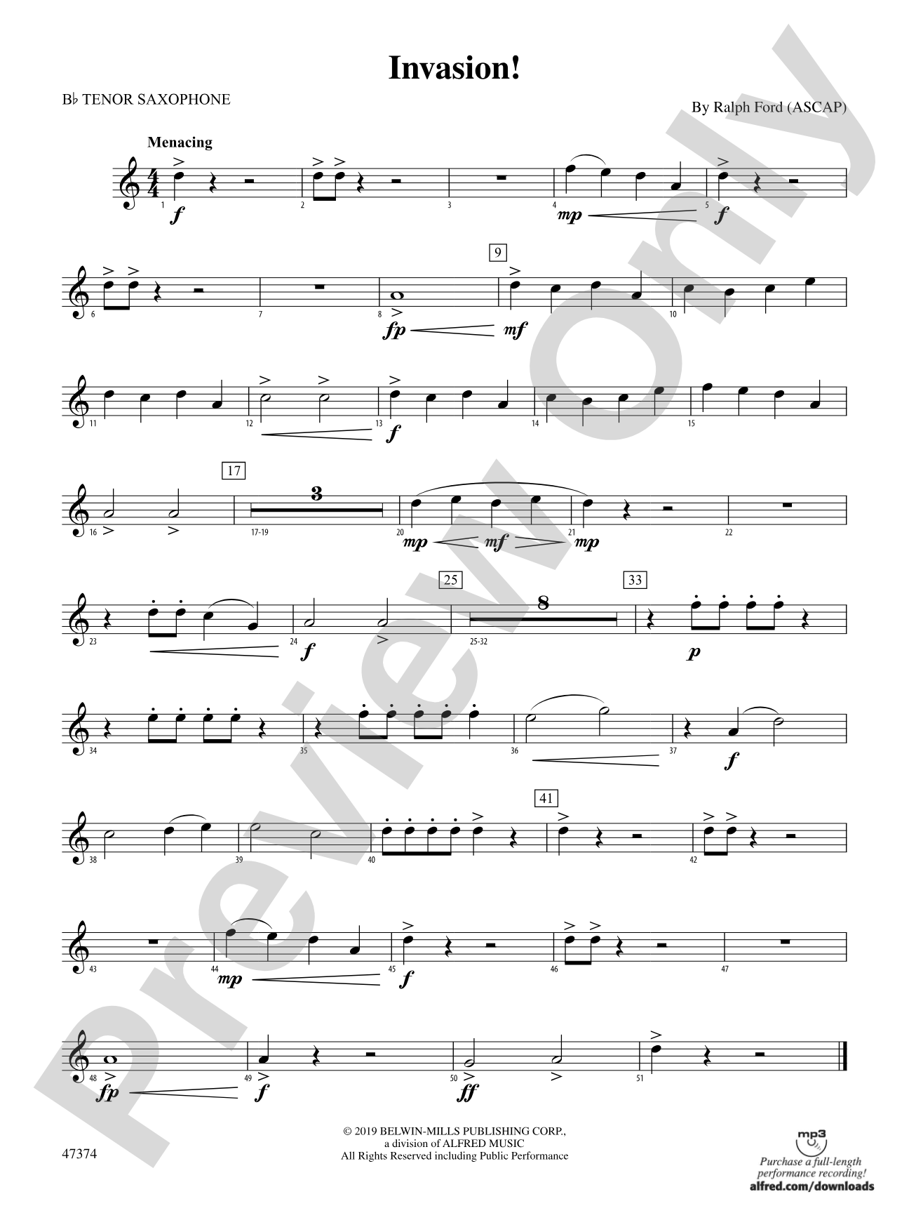 Invasion!: B-flat Tenor Saxophone