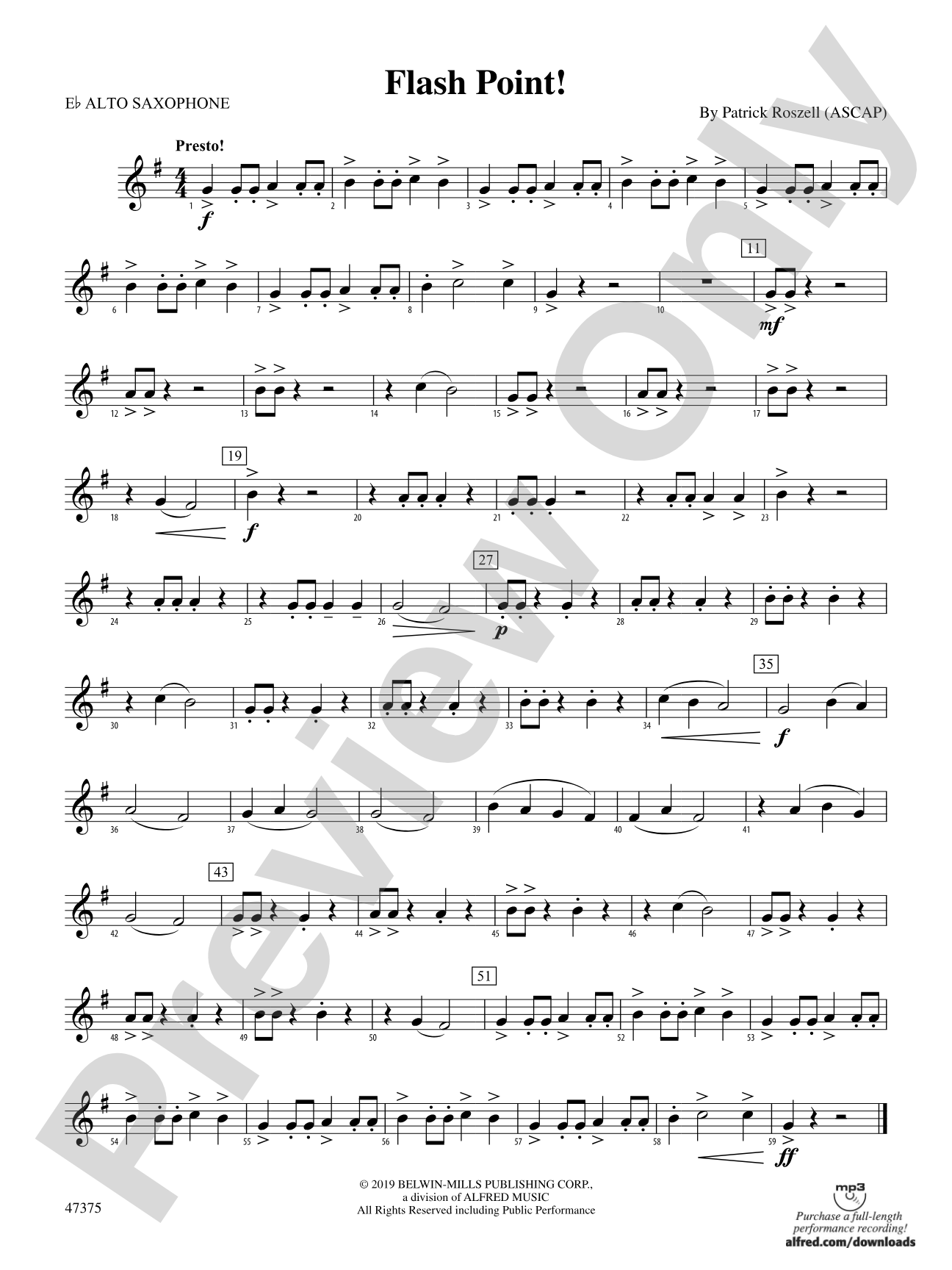 Flash Point!: E-flat Alto Saxophone