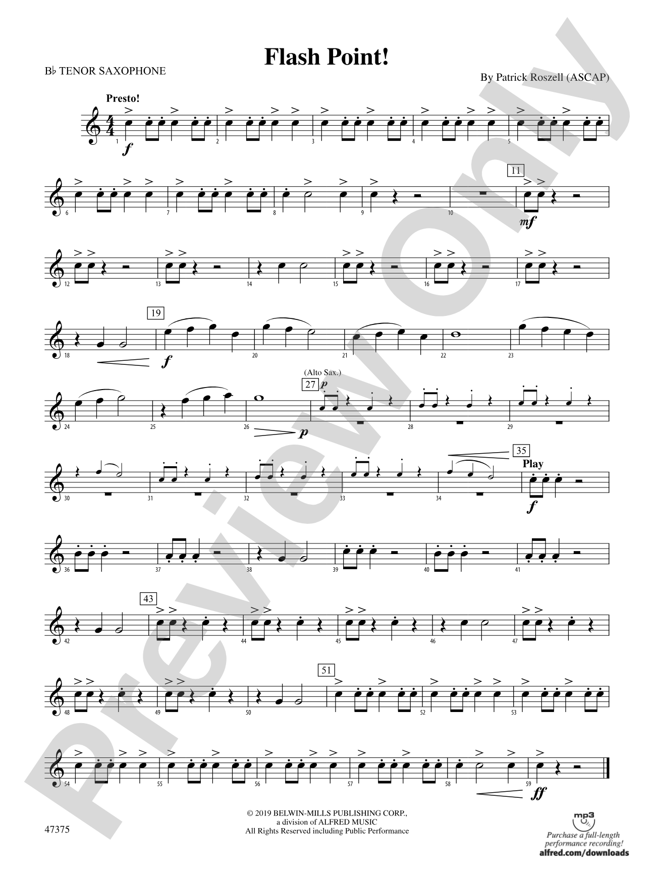 Flash Point!: B-flat Tenor Saxophone