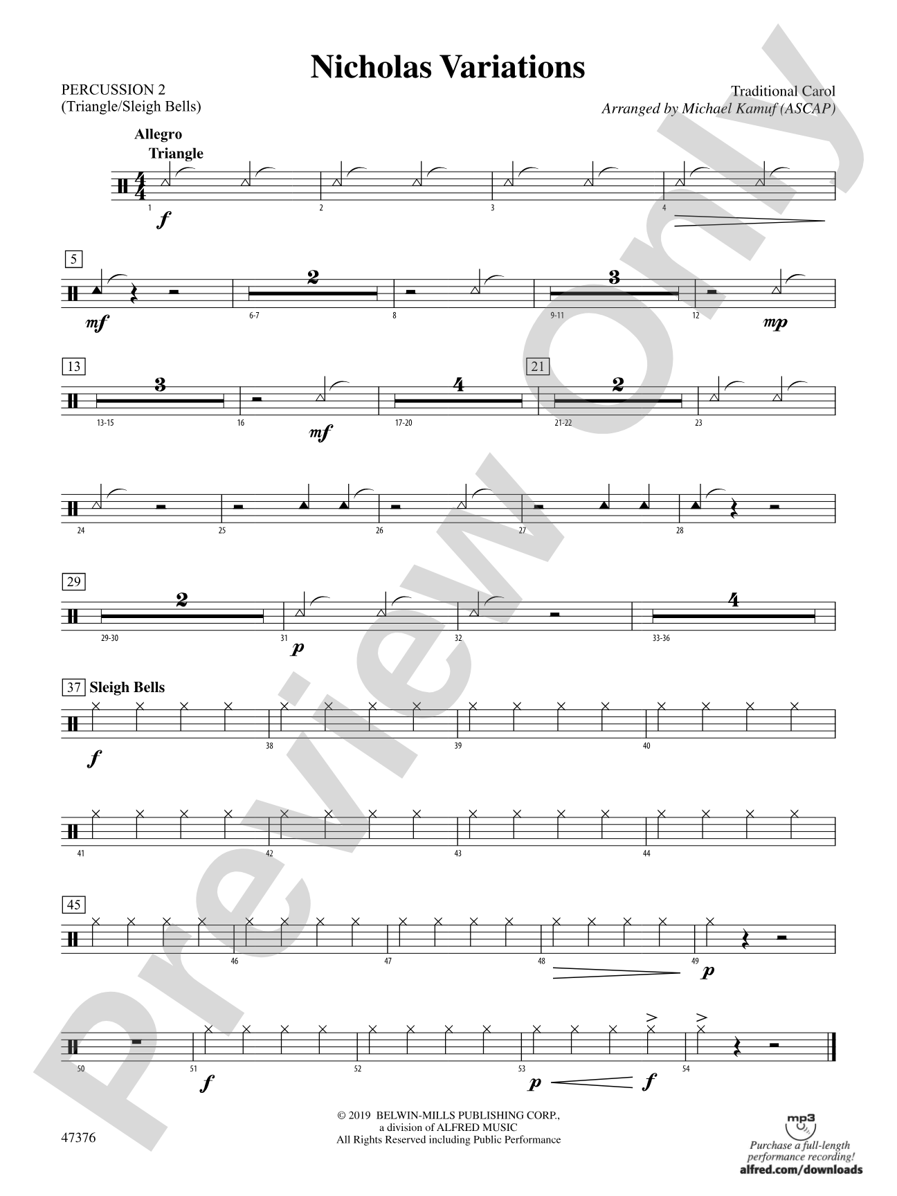 Nicholas Variations: 2nd Percussion