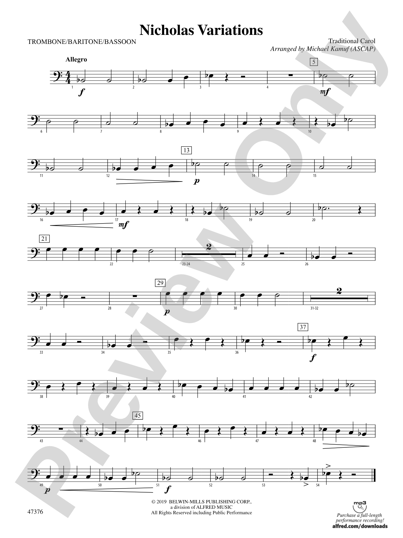 Nicholas Variations: 1st Trombone