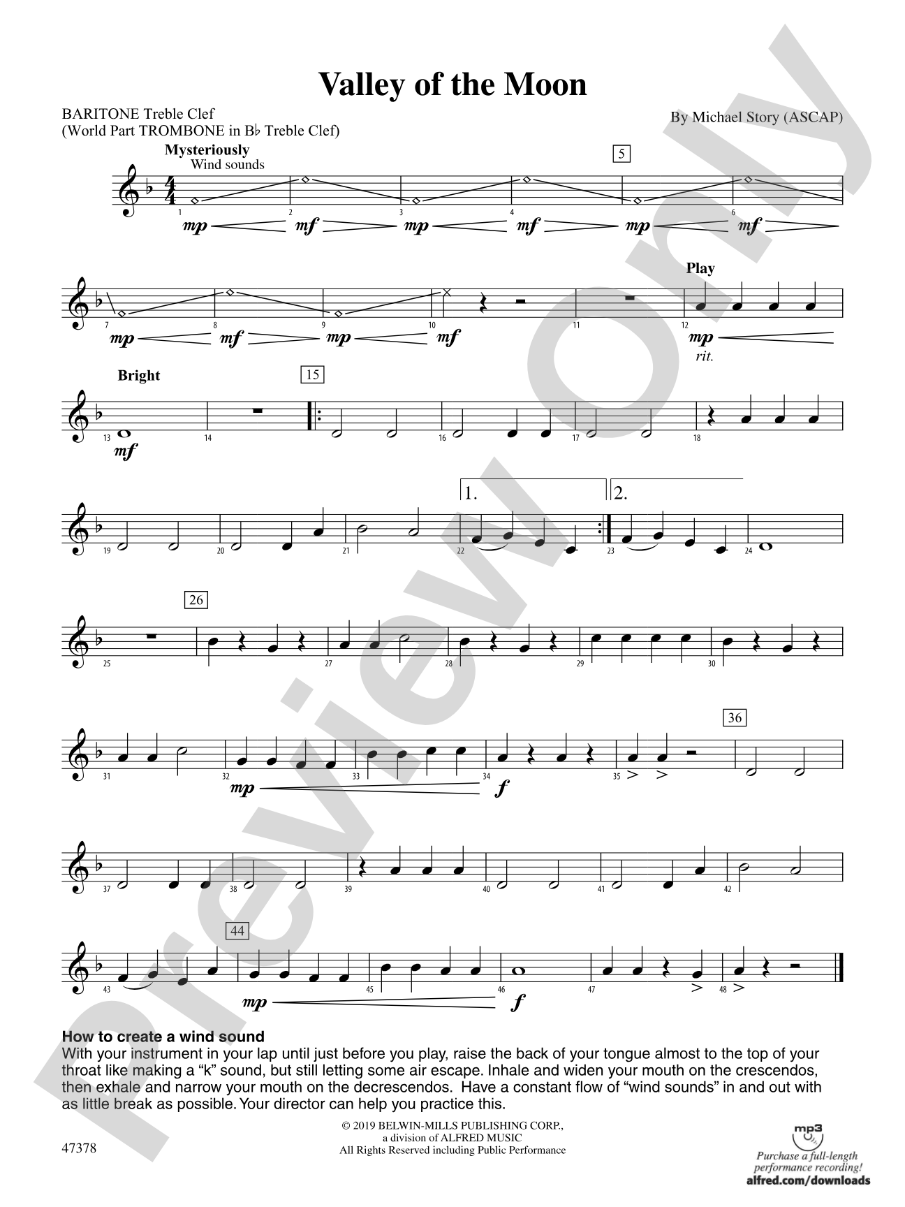 Valley of the Moon: Baritone T.C.