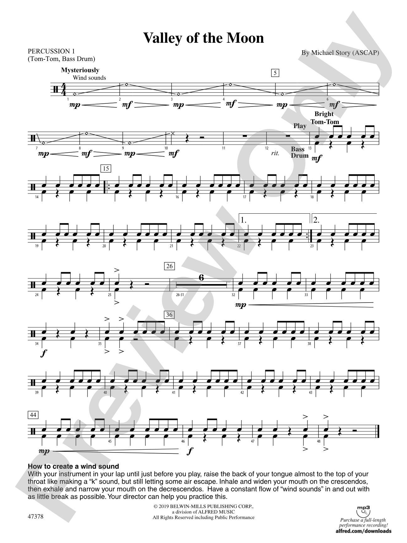 Valley of the Moon: 1st Percussion