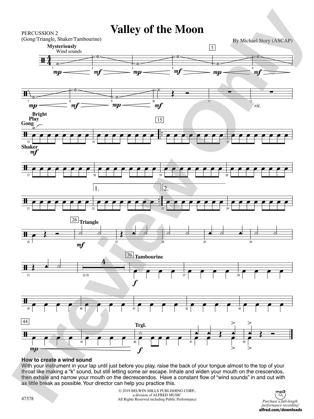 Valley of the Moon: 2nd Percussion