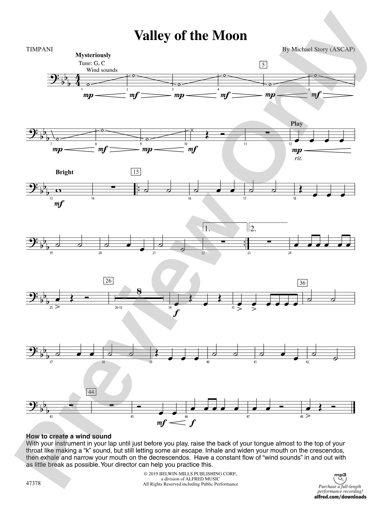 Valley of the Moon: Timpani