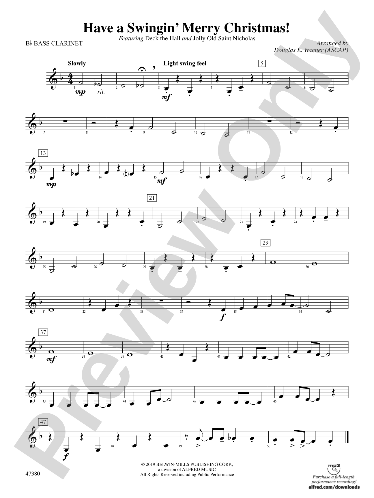 Have a Swingin' Merry Christmas!: B-flat Bass Clarinet