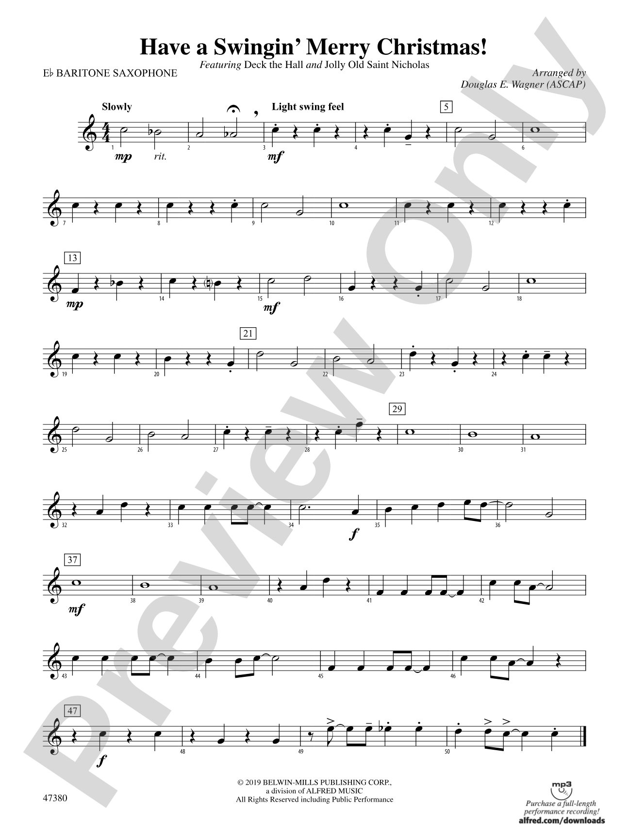 Have a Swingin' Merry Christmas!: E-flat Baritone Saxophone