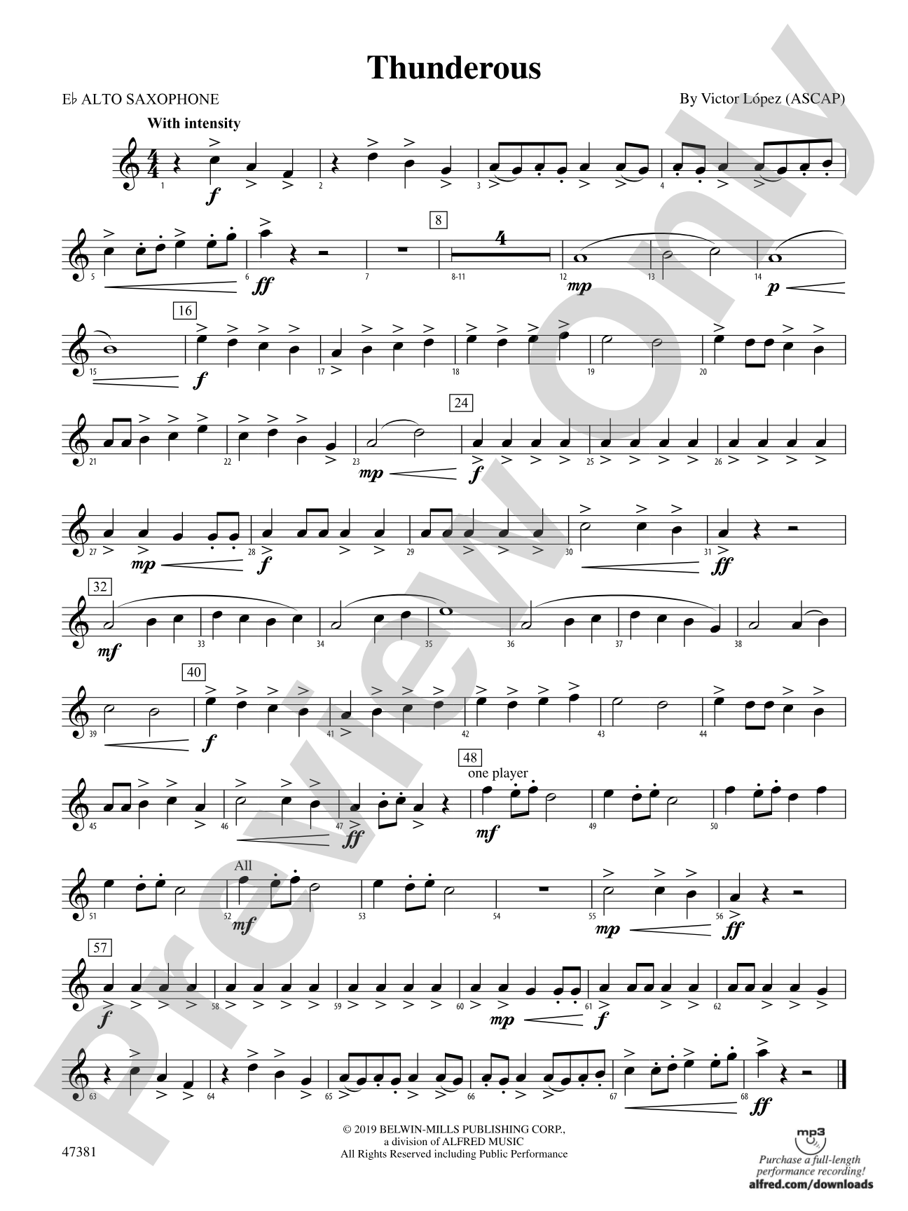 Thunderous: E-flat Alto Saxophone