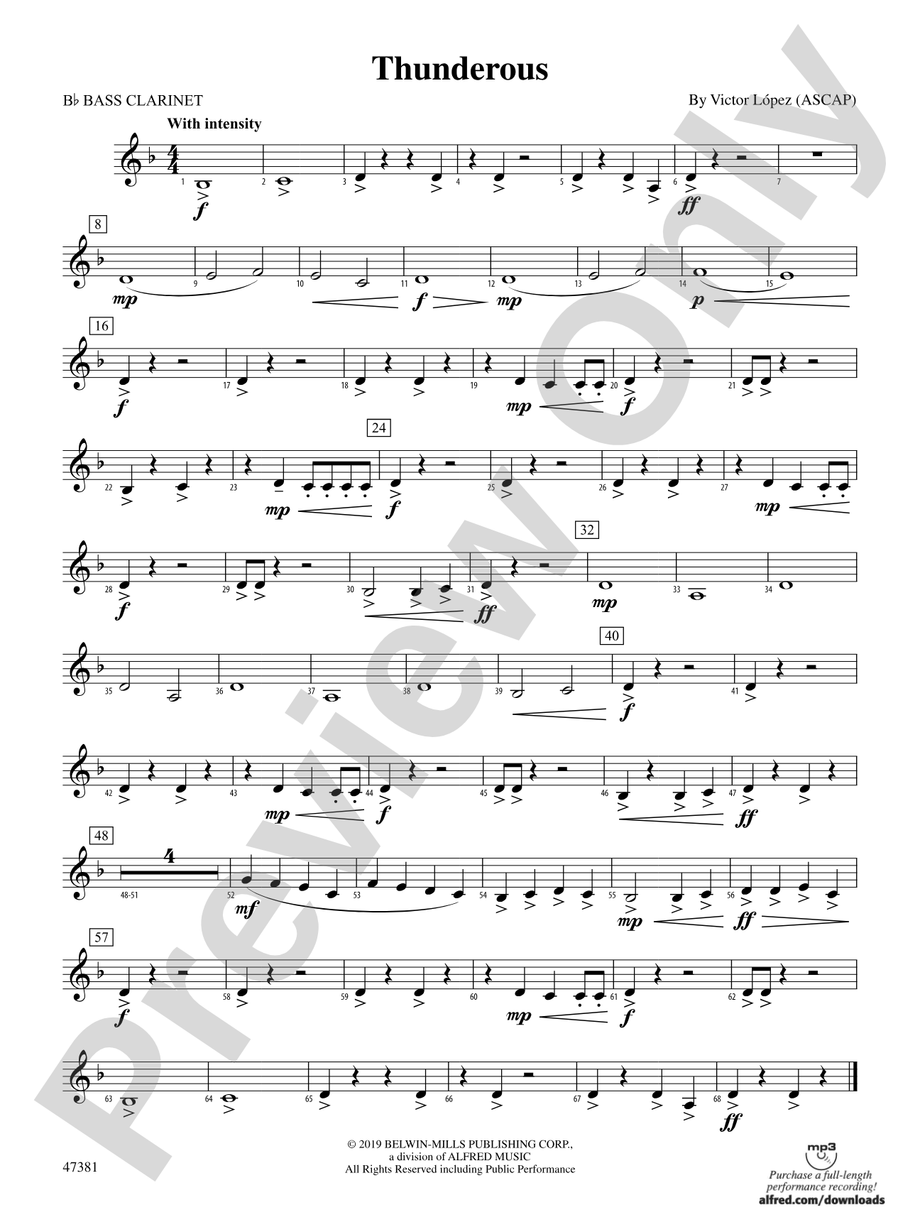Thunderous: B-flat Bass Clarinet