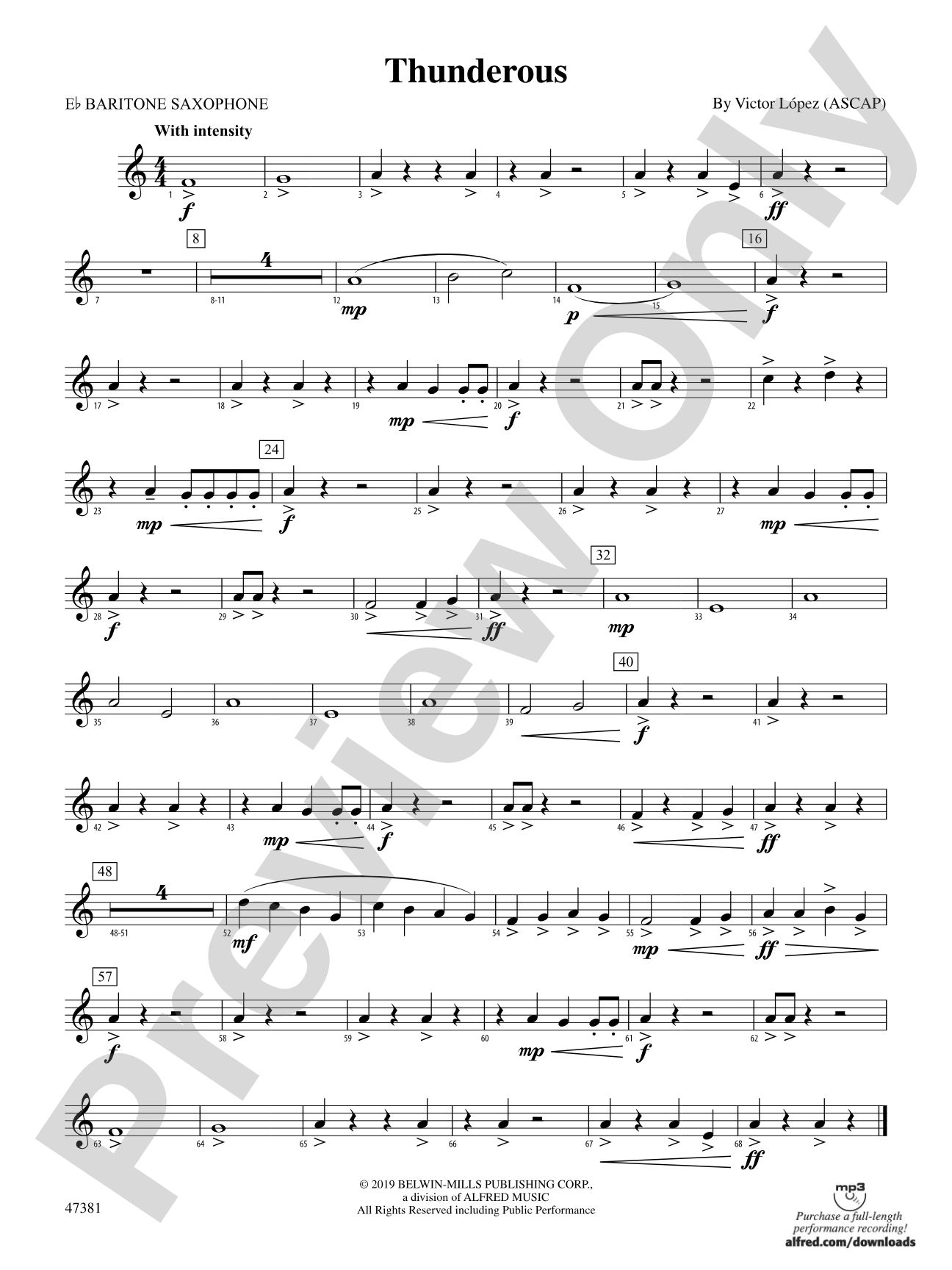 Thunderous: E-flat Baritone Saxophone