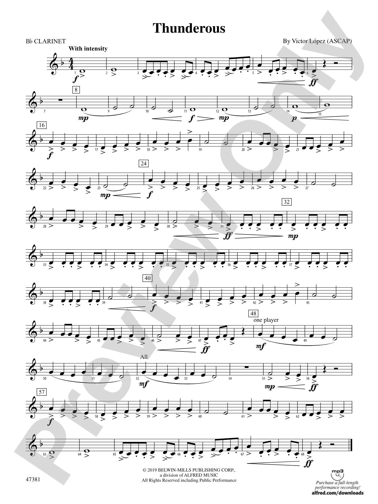 Thunderous: 1st B-flat Clarinet