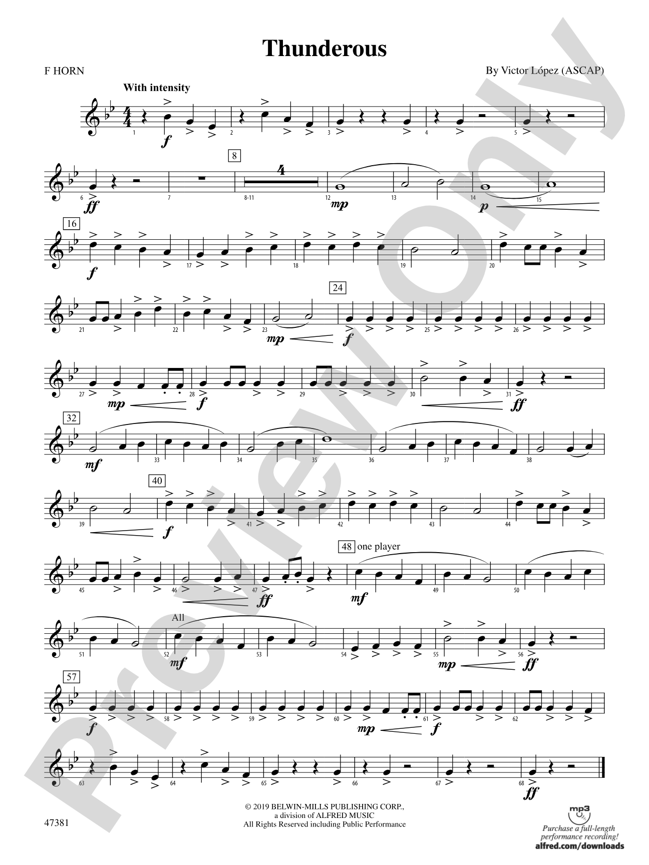 Thunderous: 1st F Horn
