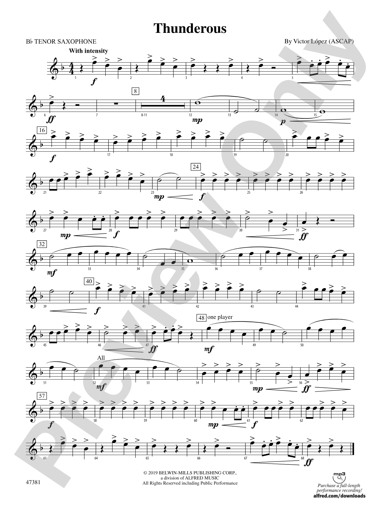 Thunderous: B-flat Tenor Saxophone