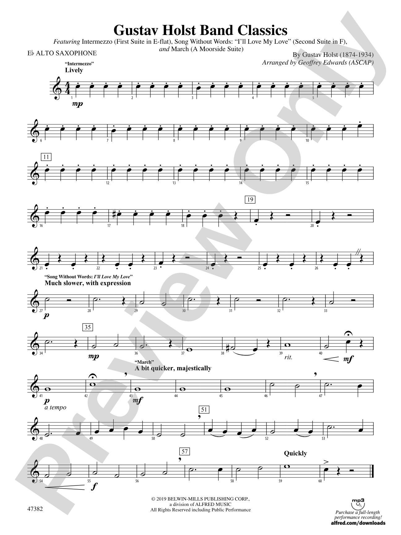 Gustav Holst Band Classics: E-flat Alto Saxophone
