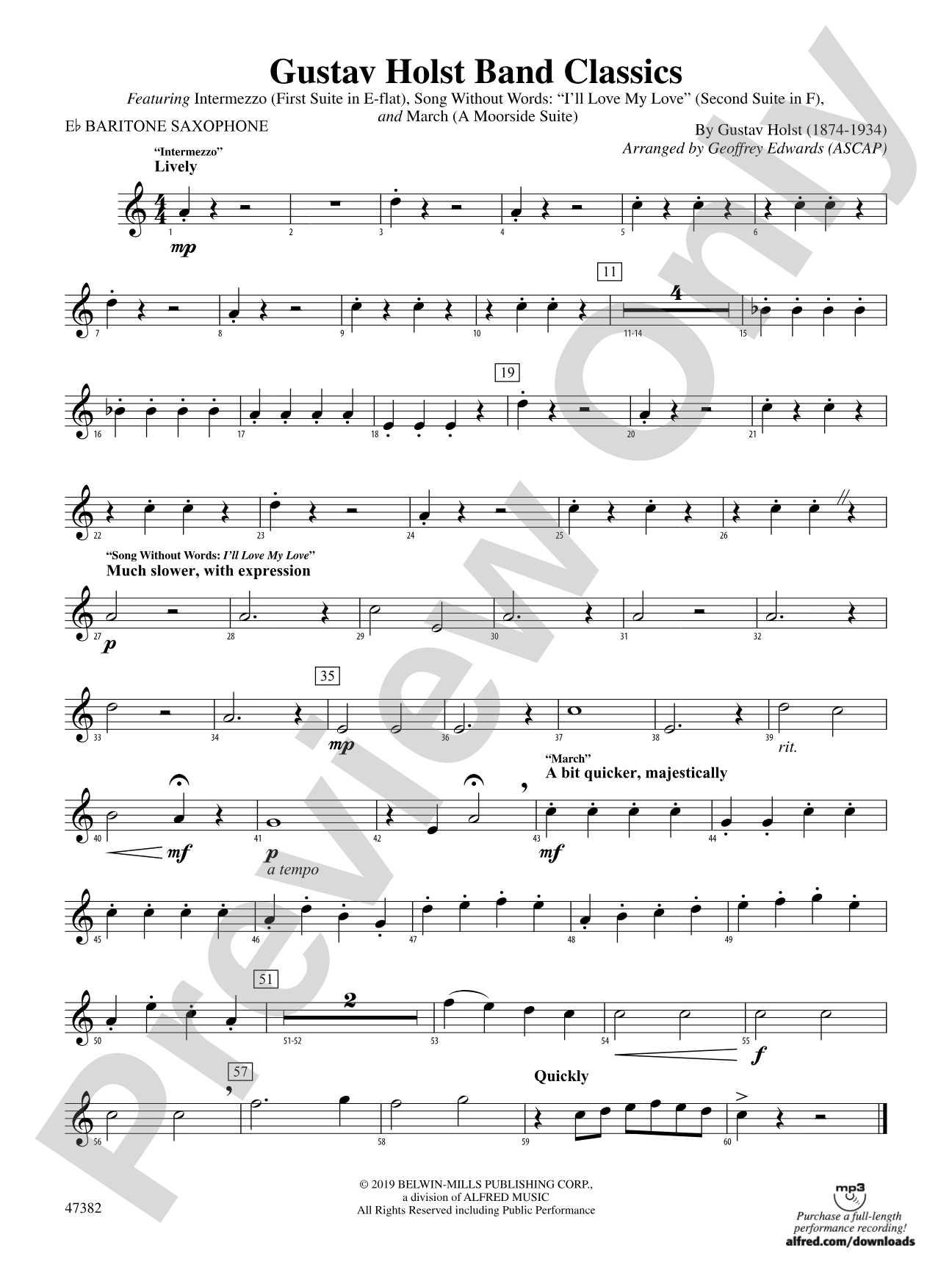 Gustav Holst Band Classics: E-flat Baritone Saxophone
