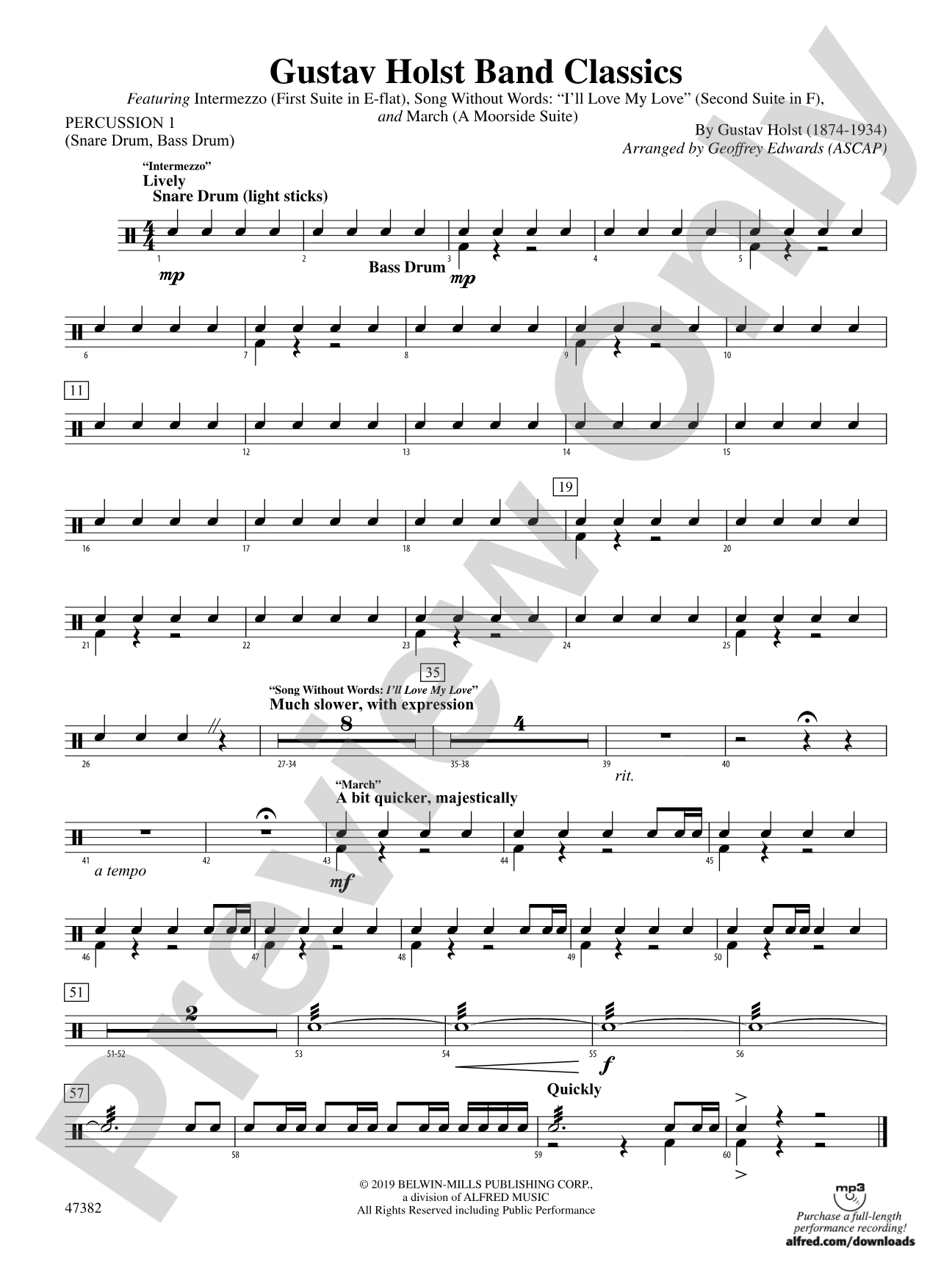Gustav Holst Band Classics: 1st Percussion
