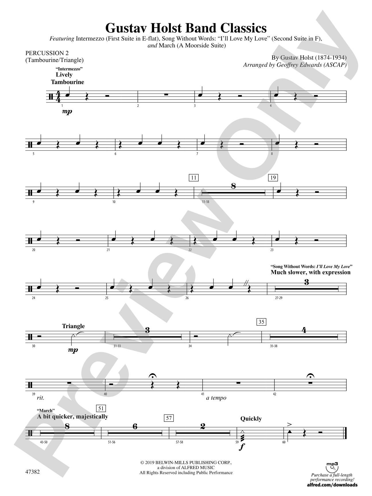 Gustav Holst Band Classics: 2nd Percussion